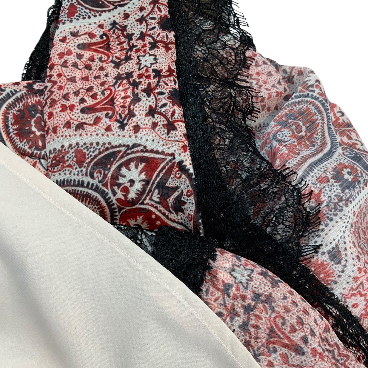 Alice + Olivia Paisley Print with Lace Detailing Maxi Dress