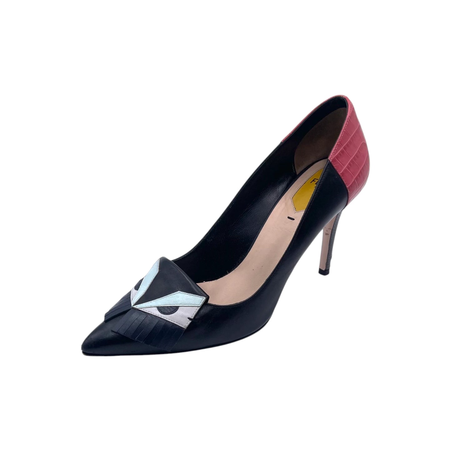 Fendi Multicolor Leather Monster Eyes Pump