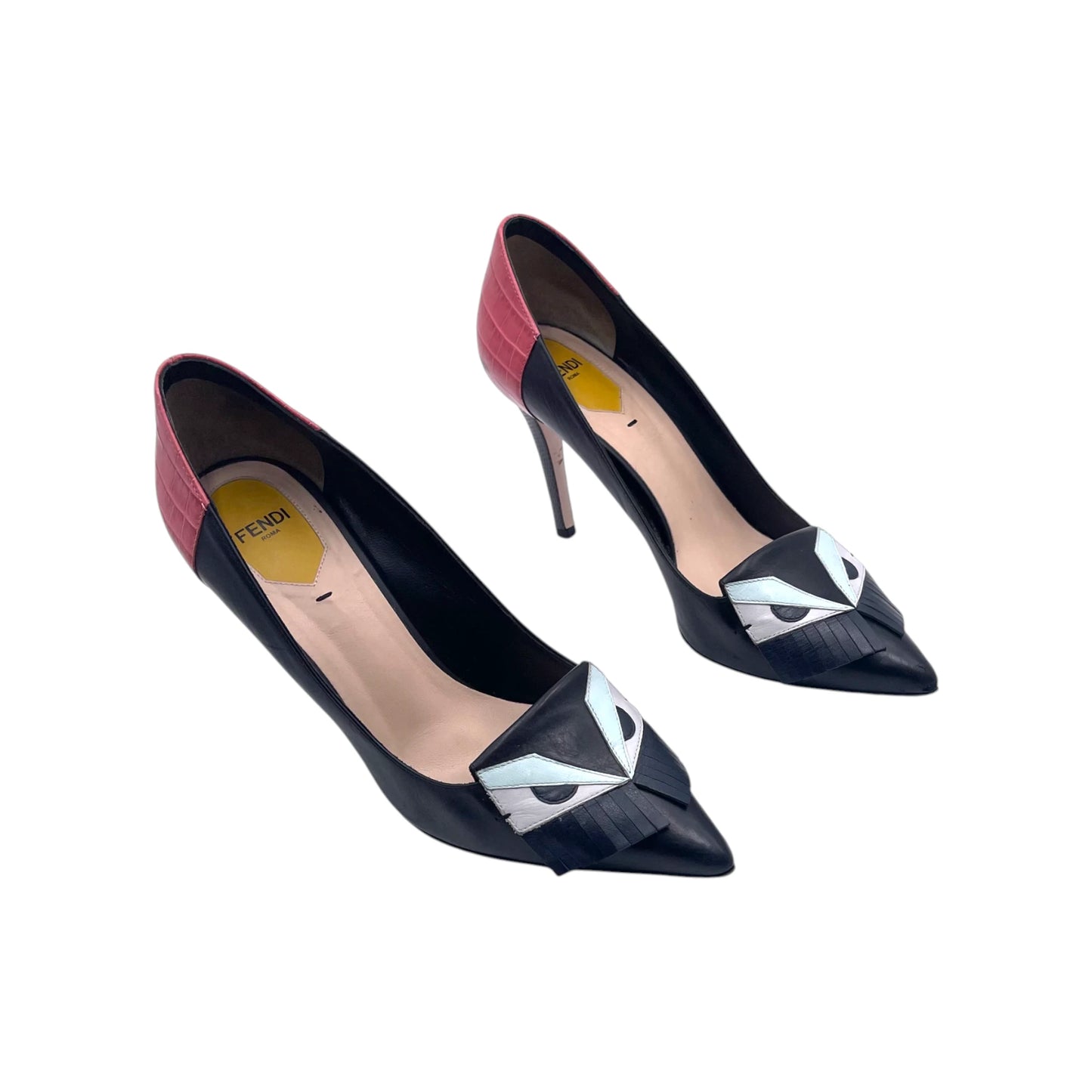 Fendi Multicolor Leather Monster Eyes Pump
