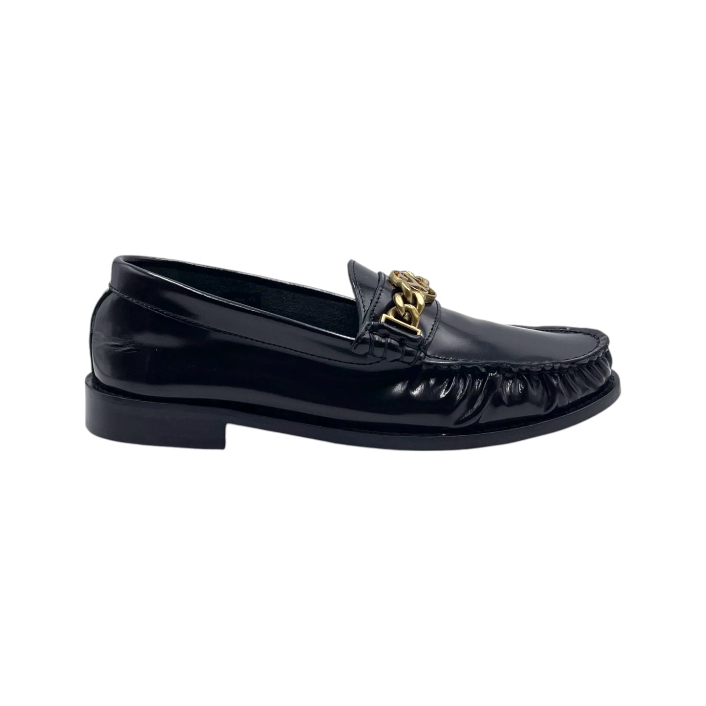 Sandro Black Leather Chain Wom Loafers