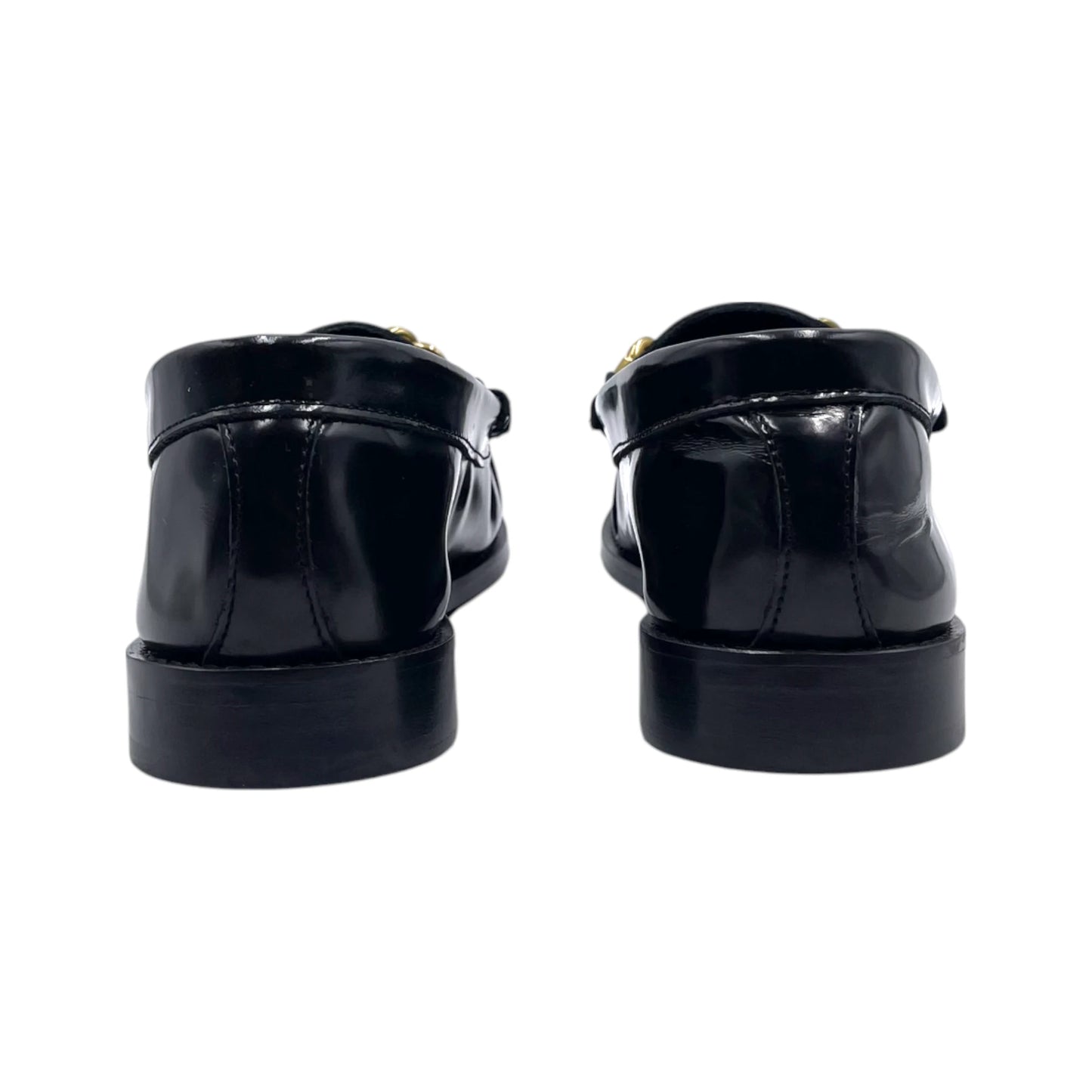 Sandro Black Leather Chain Wom Loafers