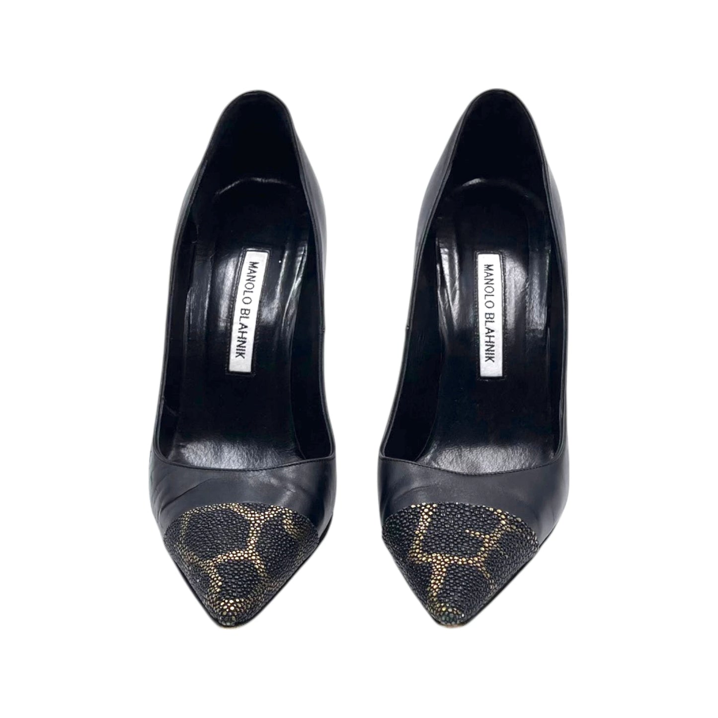Manolo Blahnik Black Leather Pump