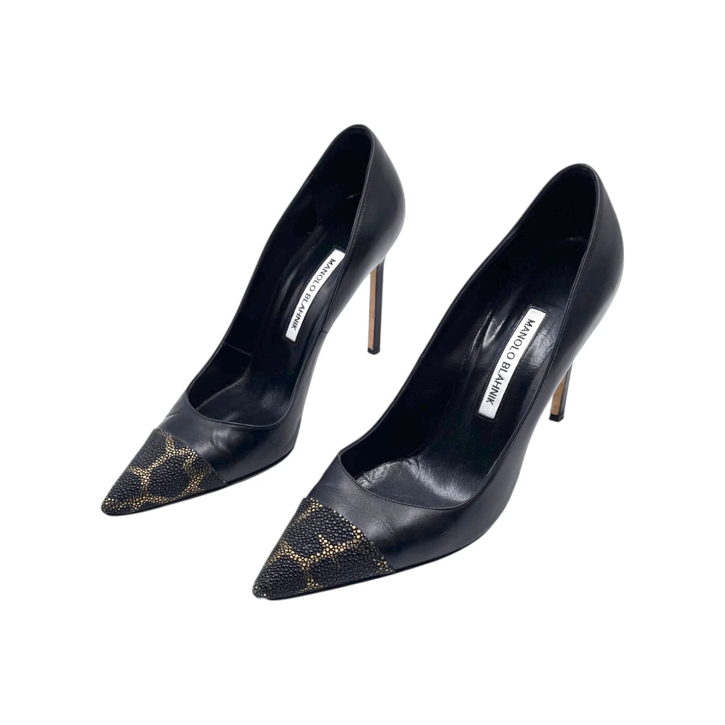 Manolo Blahnik Black Leather Pump