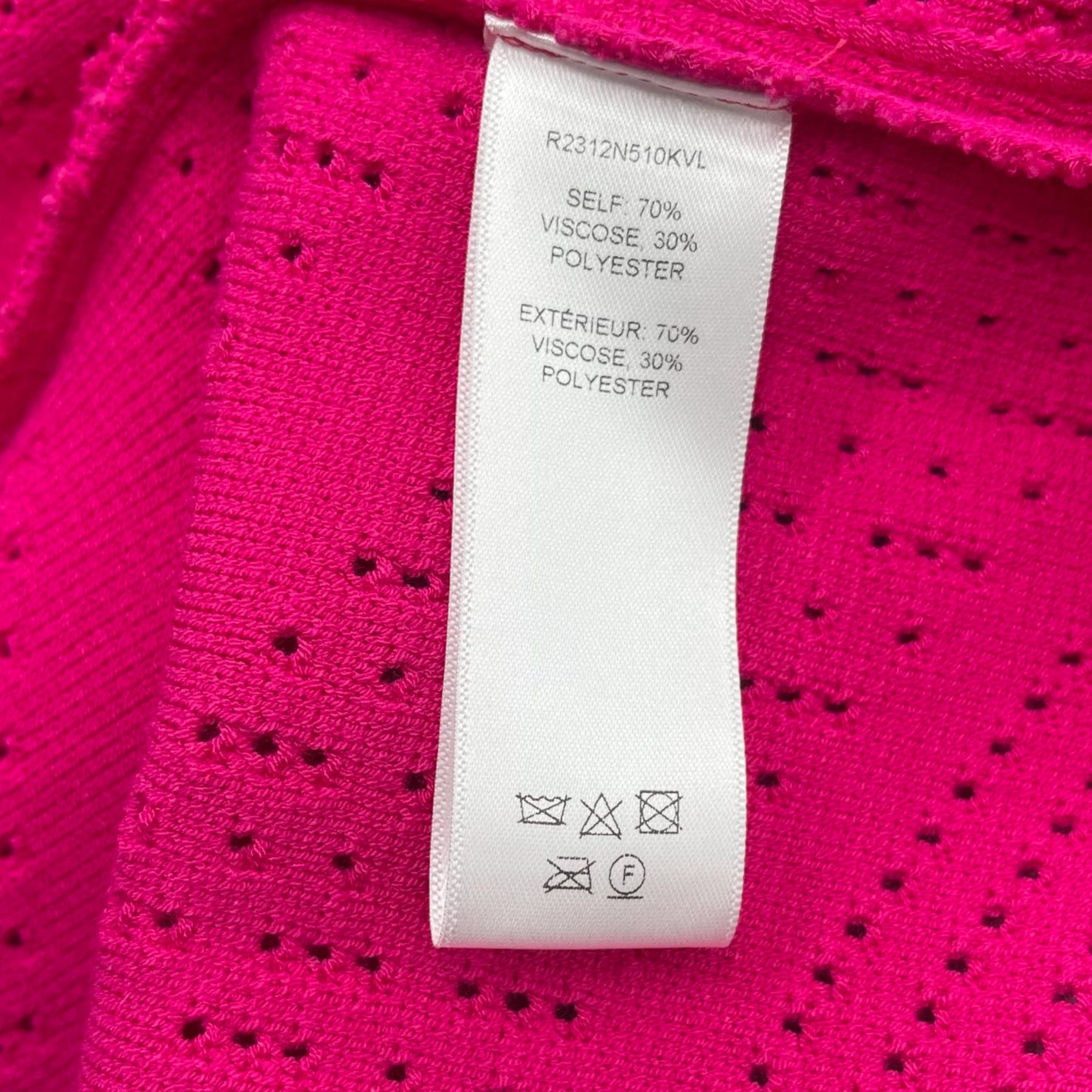 Carolina Herrera Pink Pointelle Jacquard Fit & Flare Dress - L