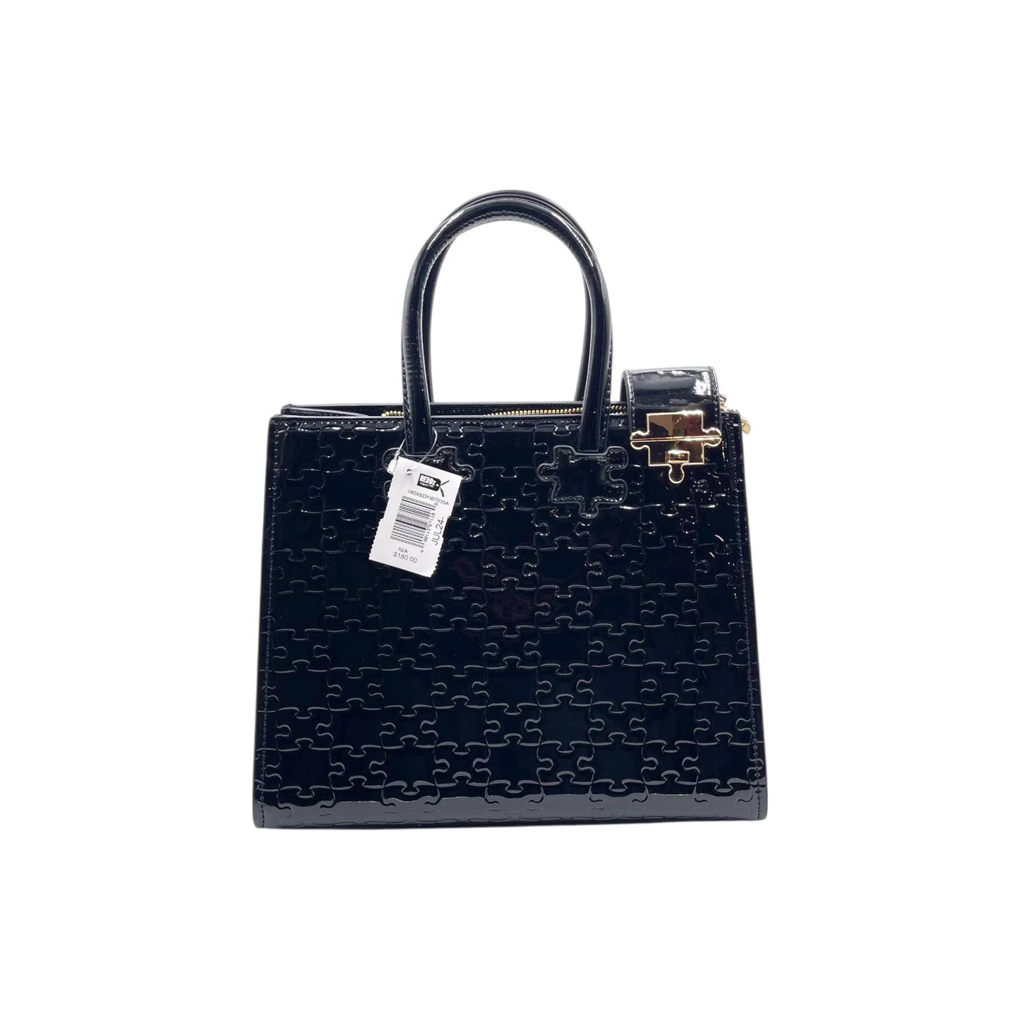 Daniel Diyepriye Black Patent Puzzle Bag