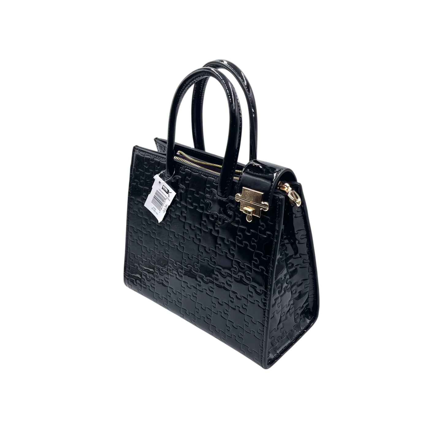 Daniel Diyepriye Black Patent Puzzle Bag