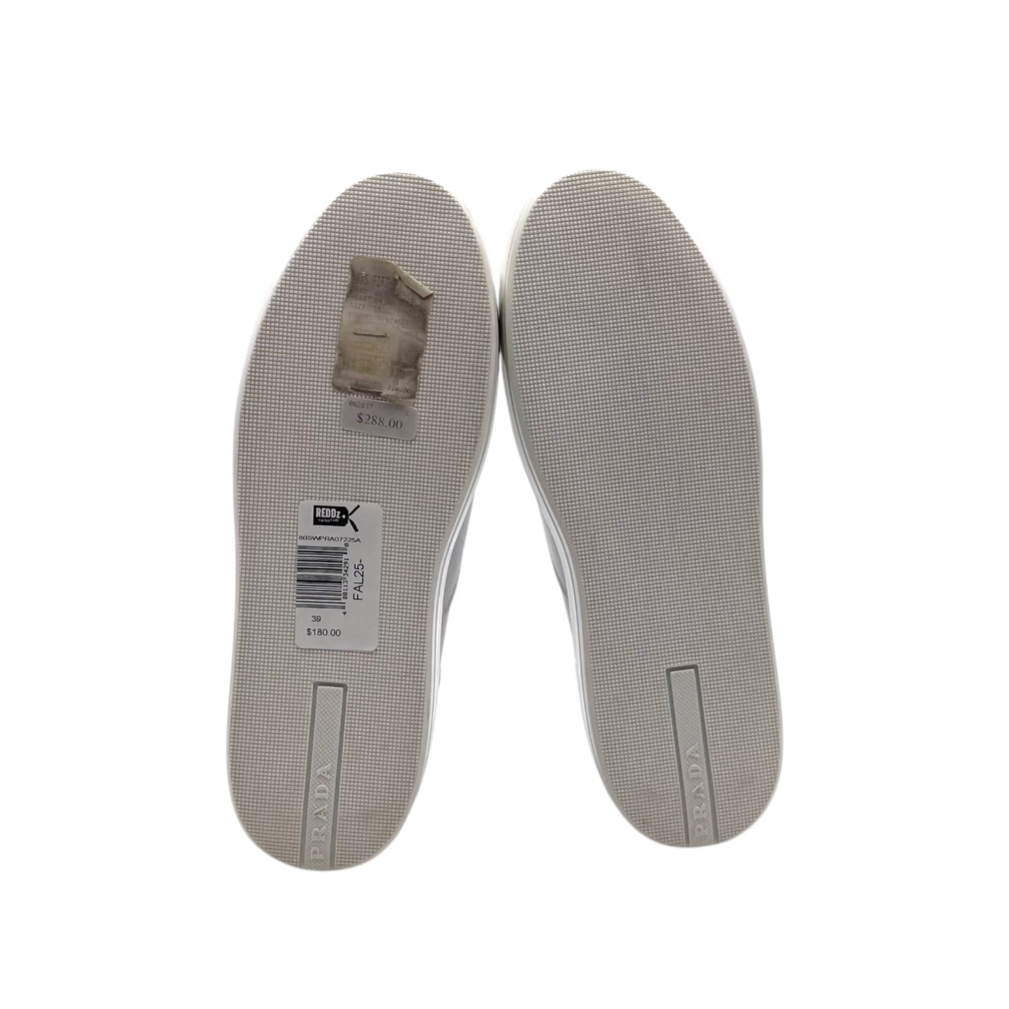 Prada White Leather Heart Slip On Women's Snkr