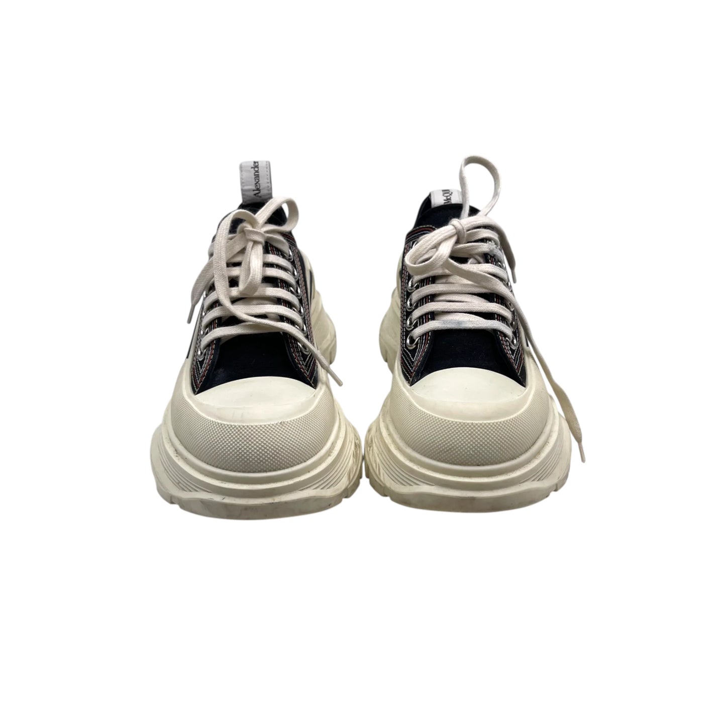 McQueen Tread Slick Low Lace Up Denim Black