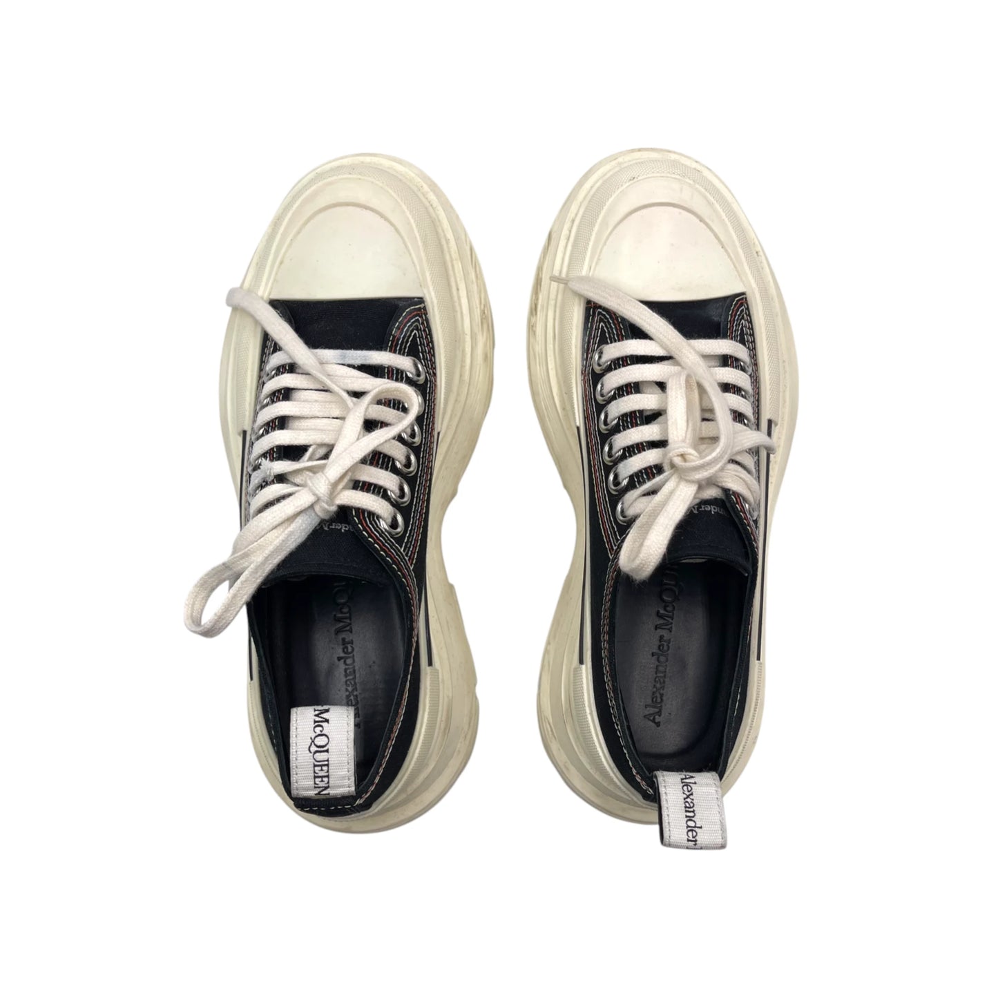 McQueen Tread Slick Low Lace Up Denim Black