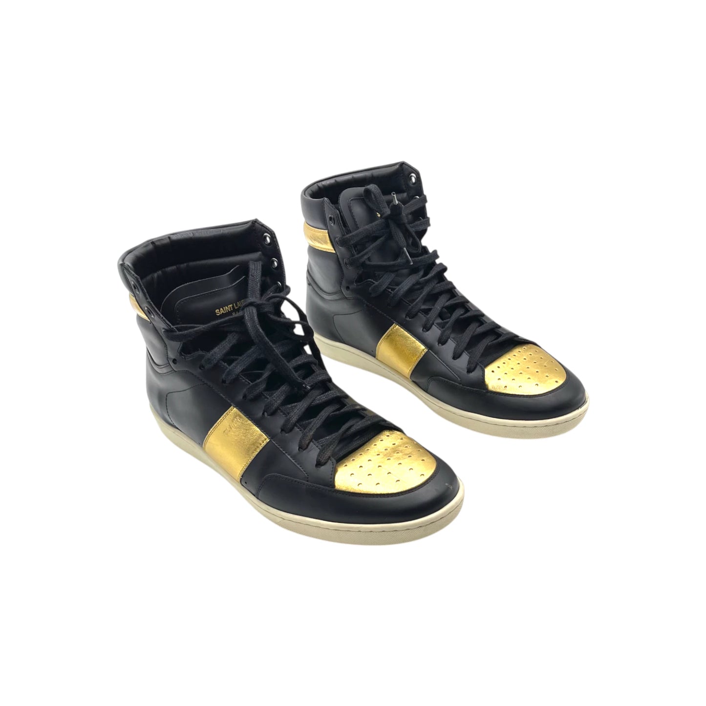 Saint Laurent Black/Gold Court Classic High-top Men's Snkr