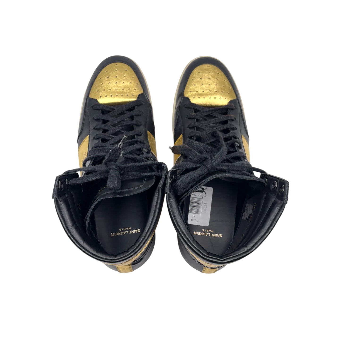 Saint Laurent Black/Gold Court Classic High-top Men's Snkr