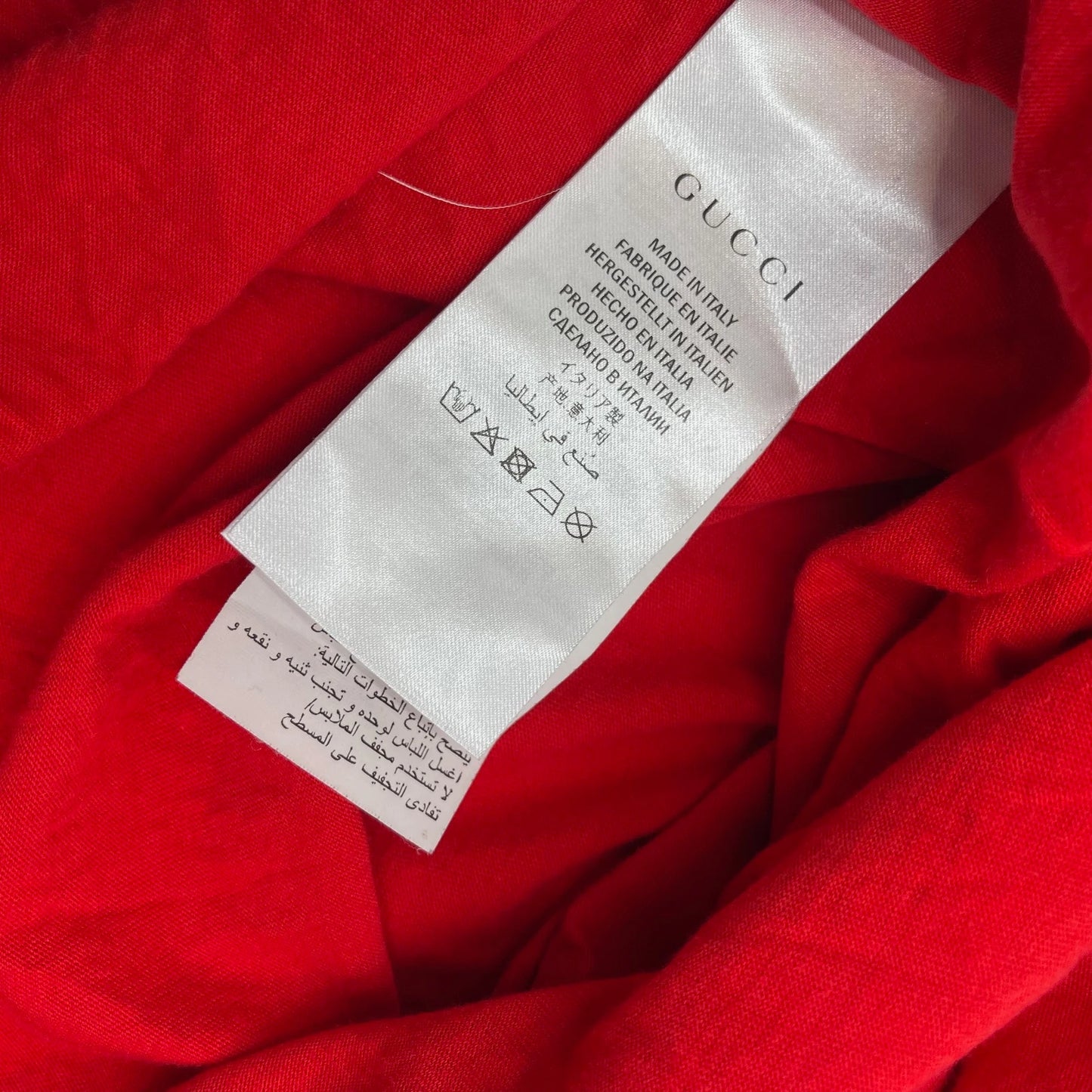 Gucci Crystal Logo Red Women's T-Shirt - M