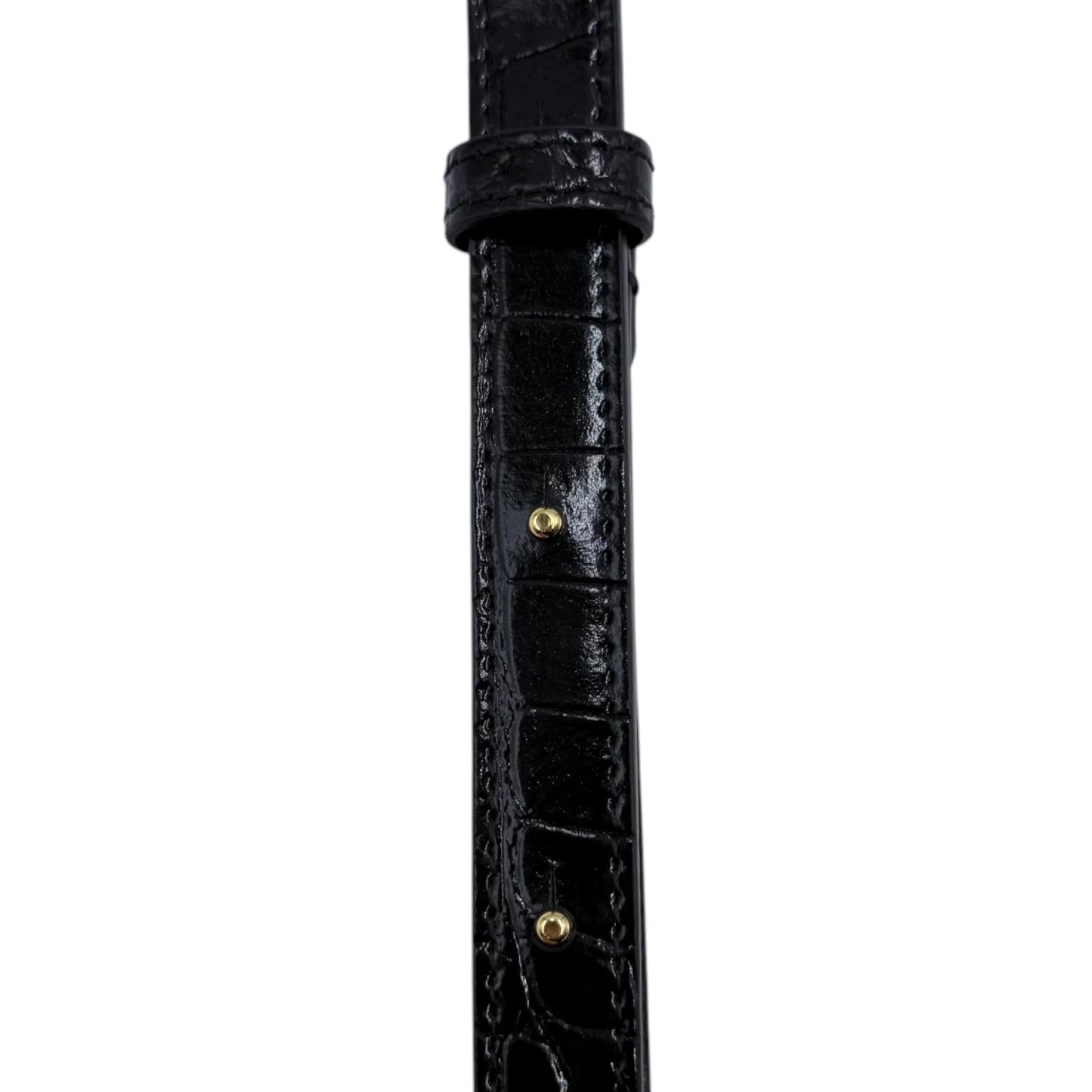 Senreve Cadence Black Embossed Crocodile Bag