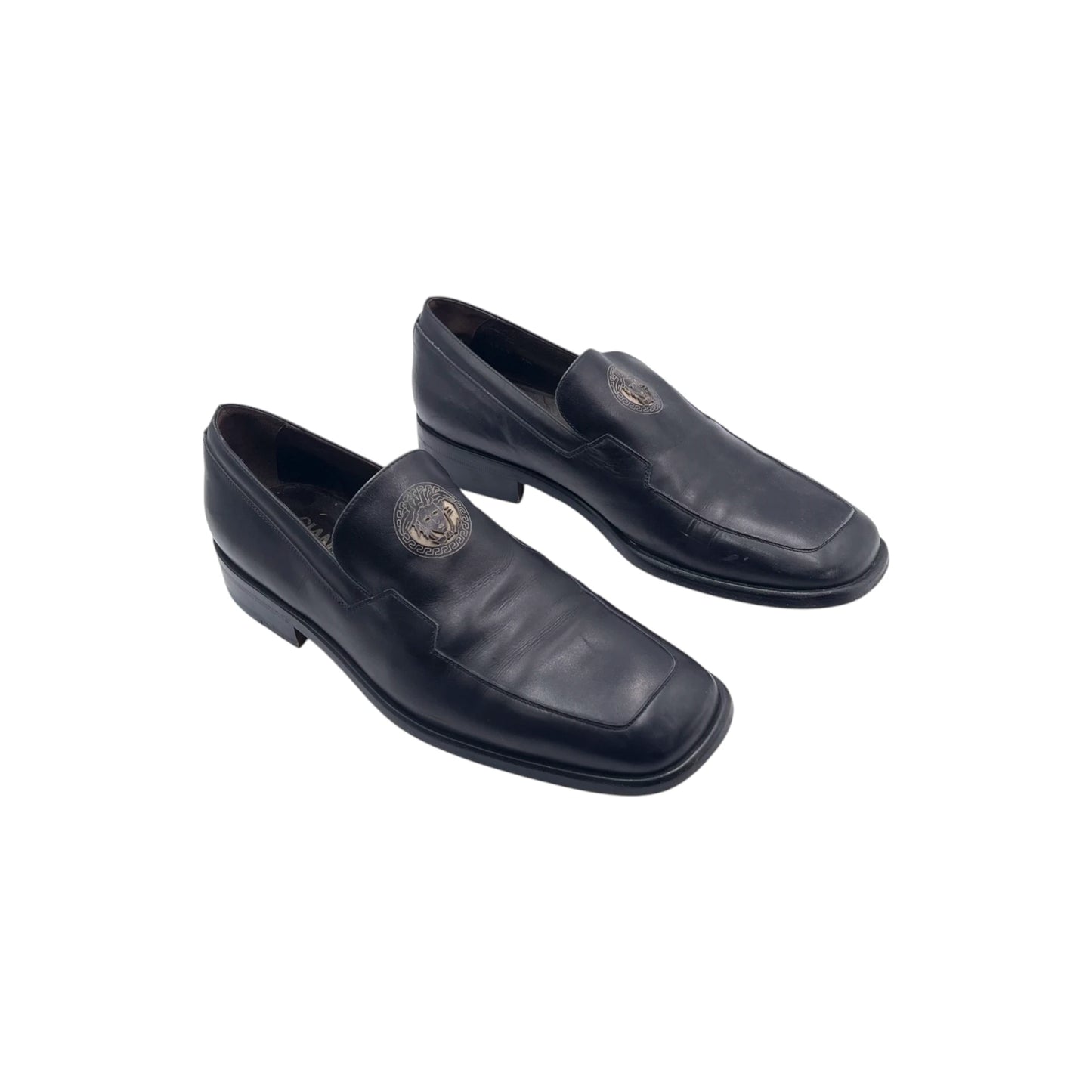 Versace Black Leather Men's Loafers