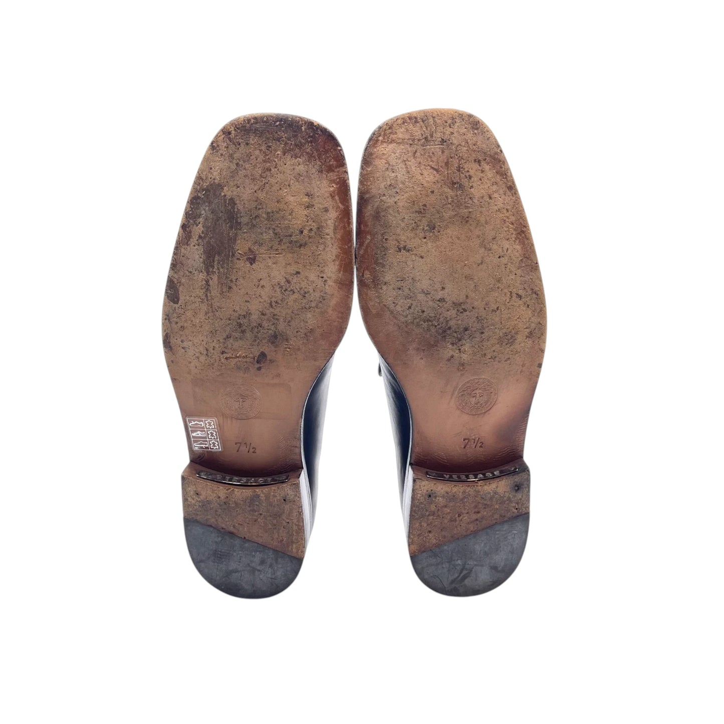 Versace Black Leather Men's Loafers