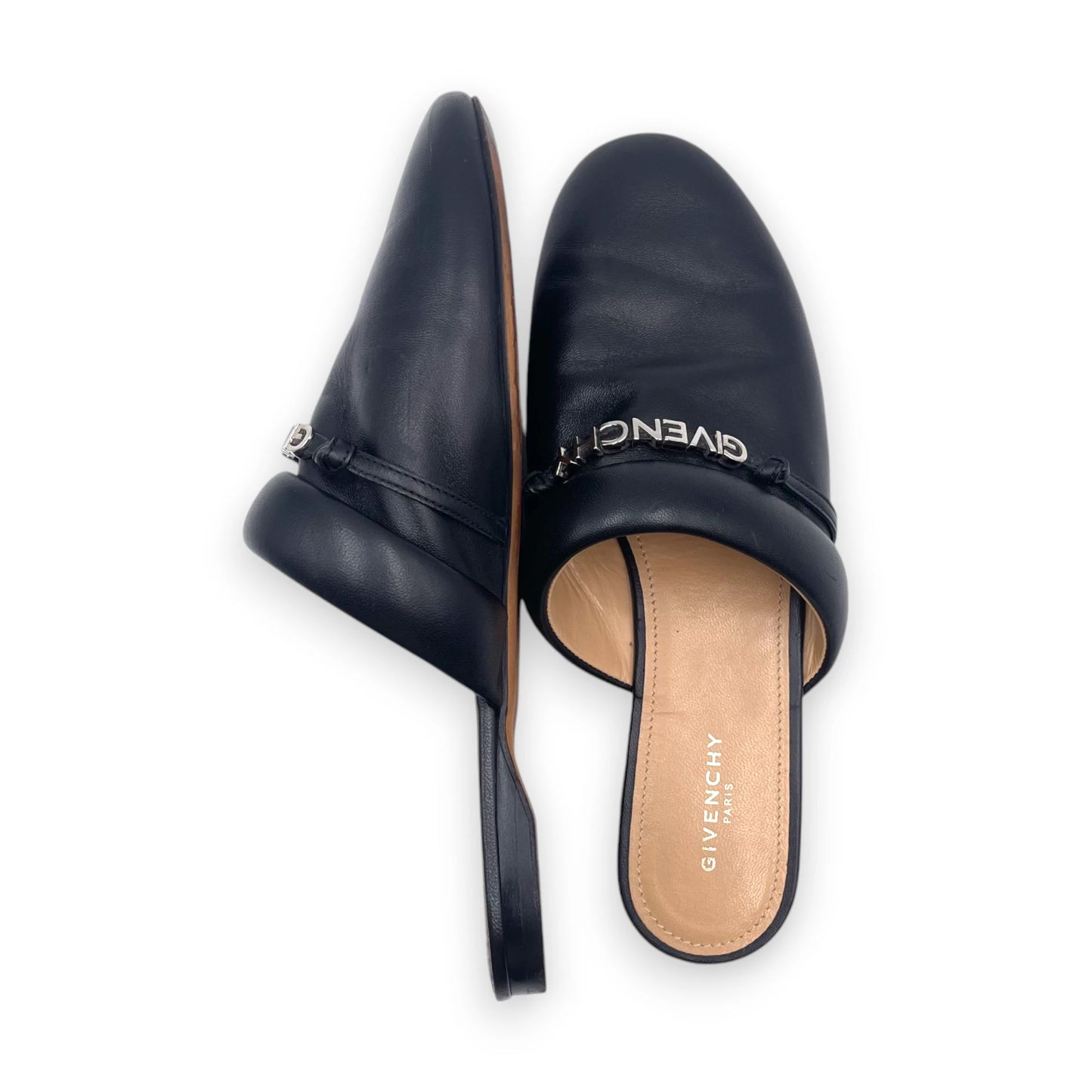 Givenchy Black Leather Elba Mules