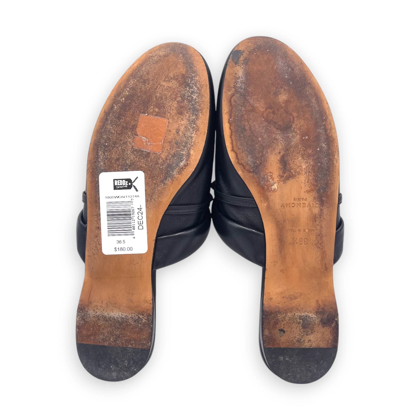 Givenchy Black Leather Elba Mules