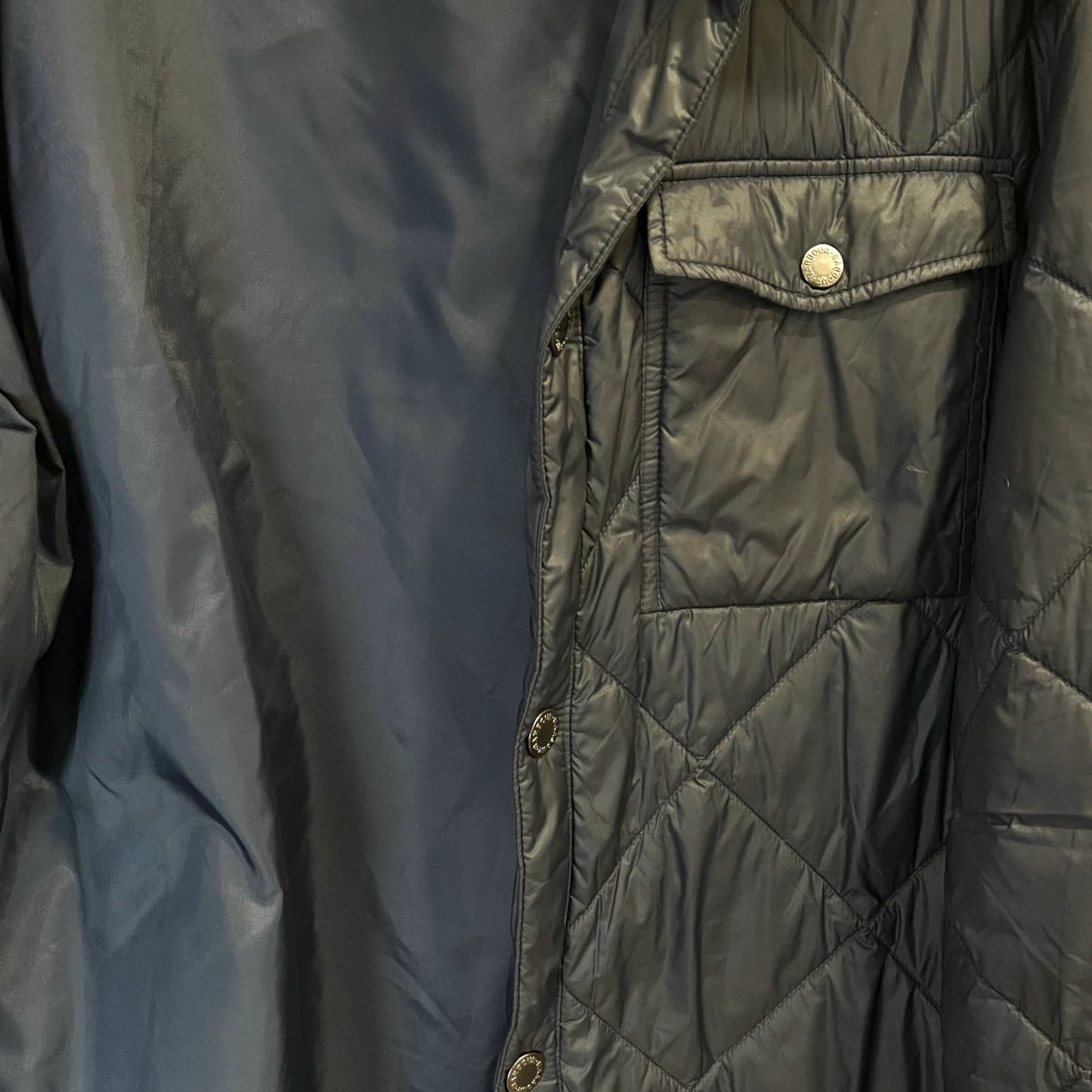 Barbour Navy Quilted Puffer Shirt Jacket Men's - XL