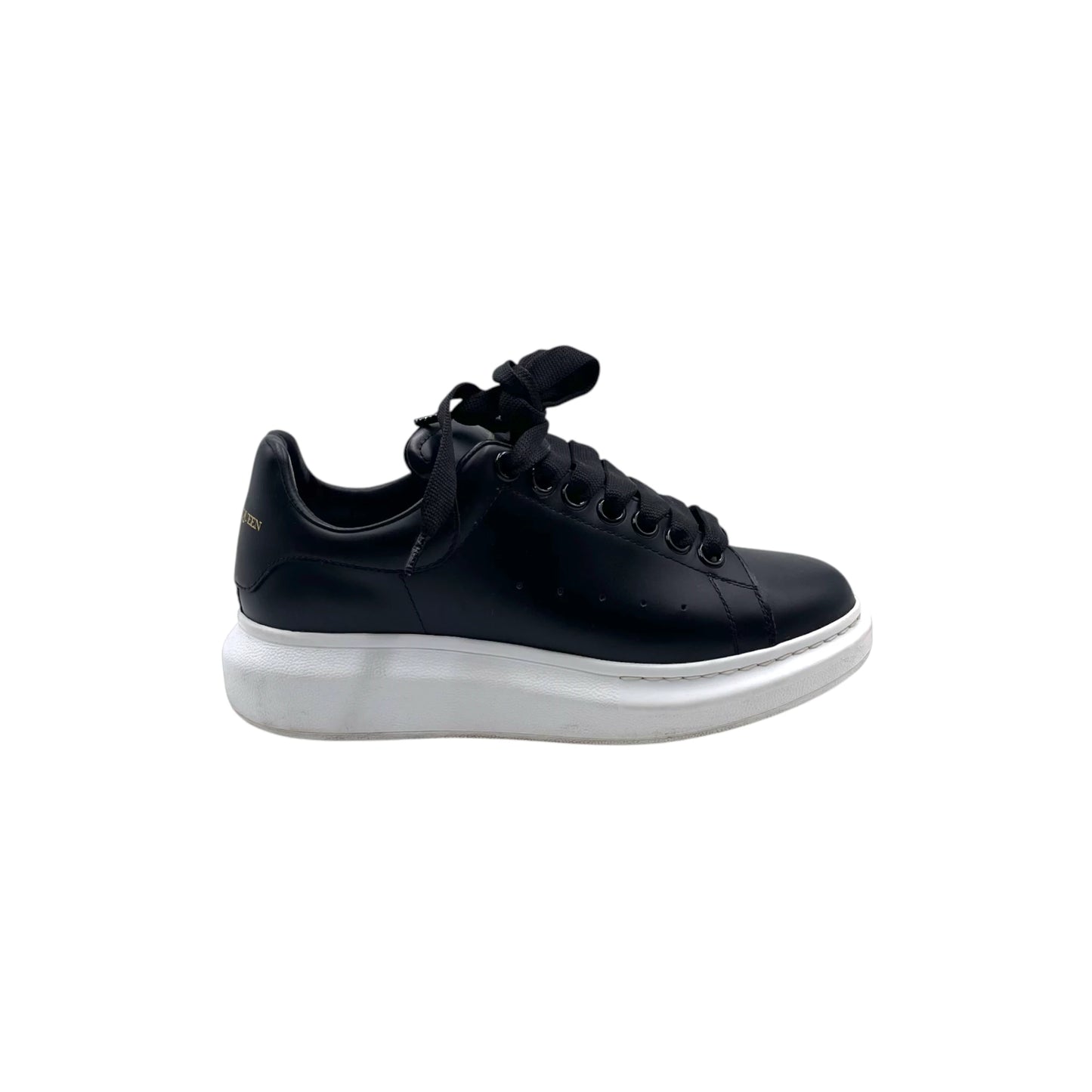 McQueen Black Leather Oversized Women's Snkr
