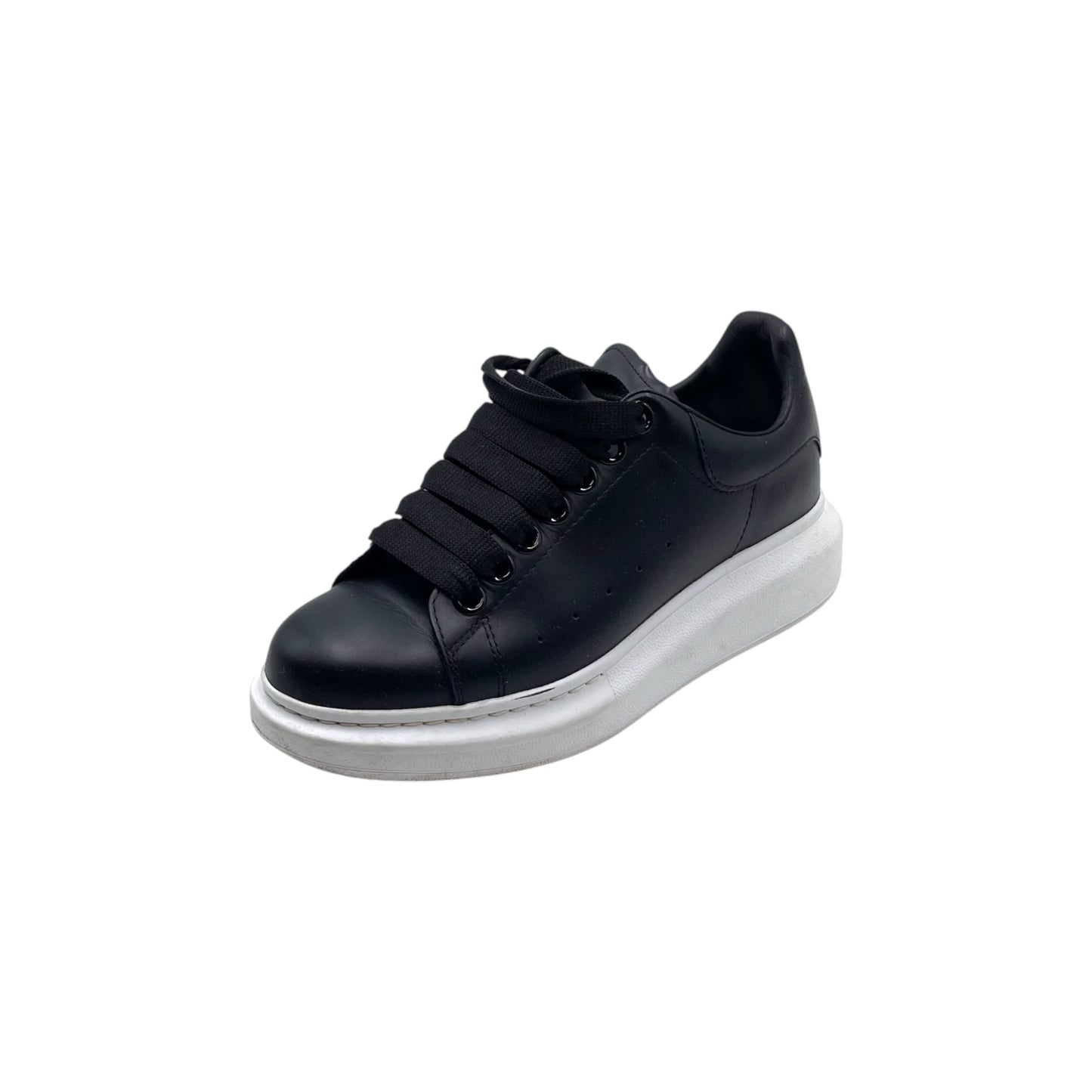 McQueen Black Leather Oversized Women's Snkr