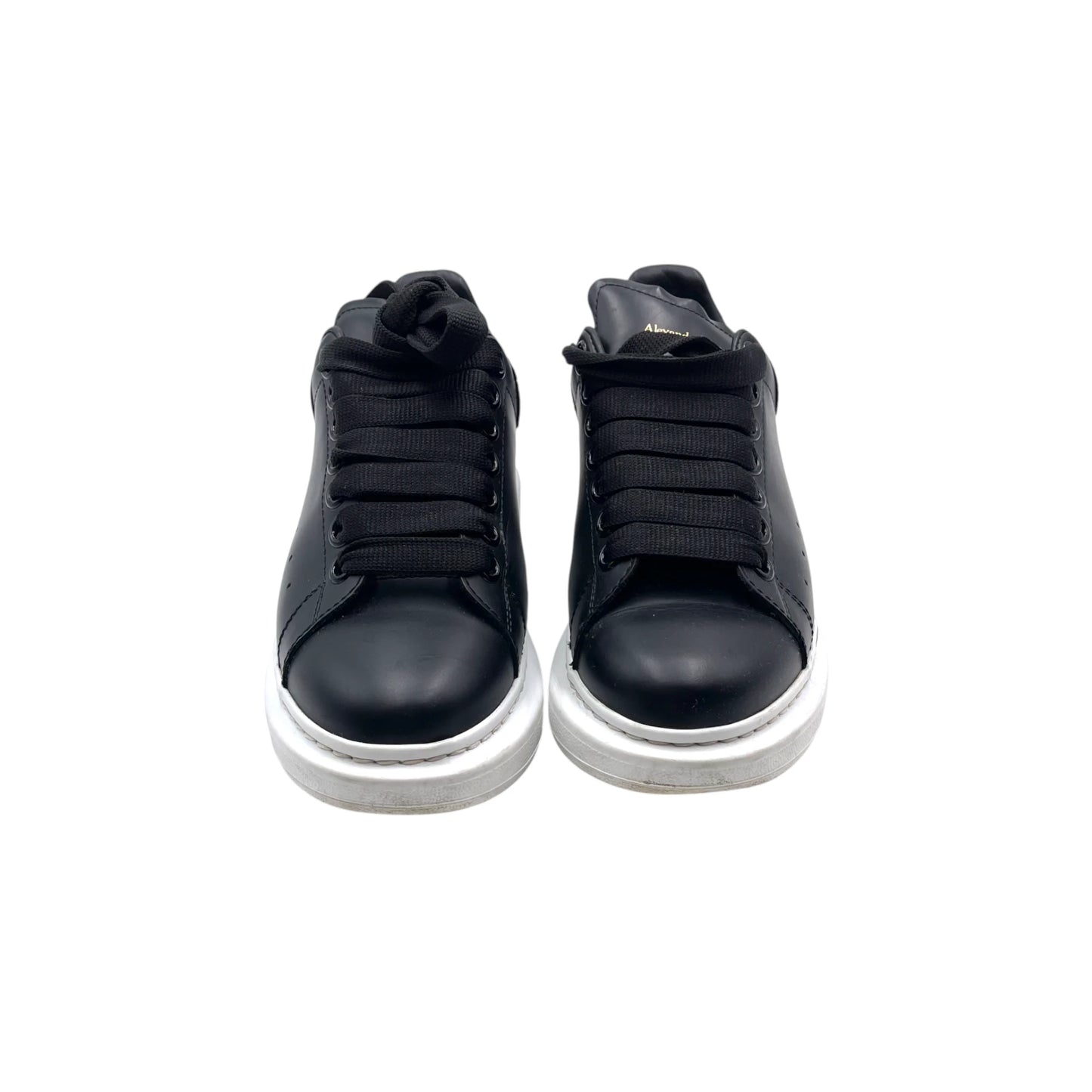 McQueen Black Leather Oversized Women's Snkr