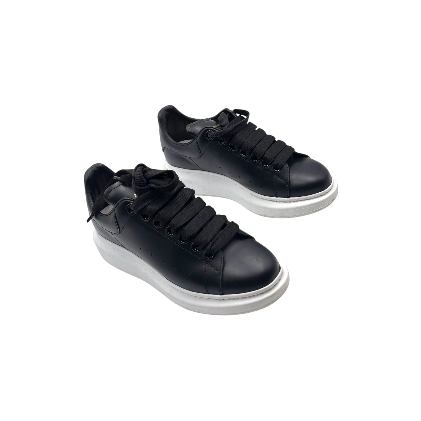 McQueen Black Leather Oversized Women's Snkr