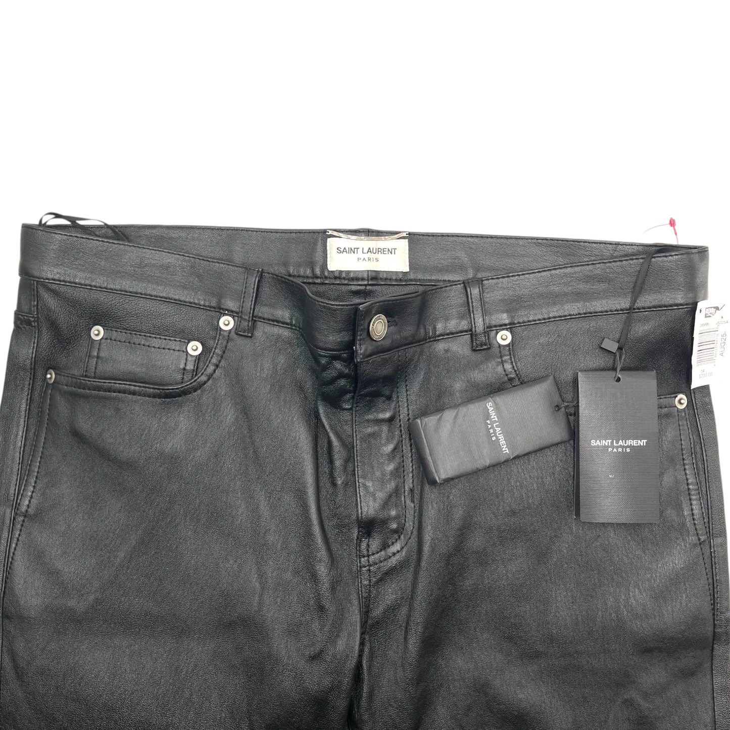 Saint Laurent Black Leather Women's Pants - 54
