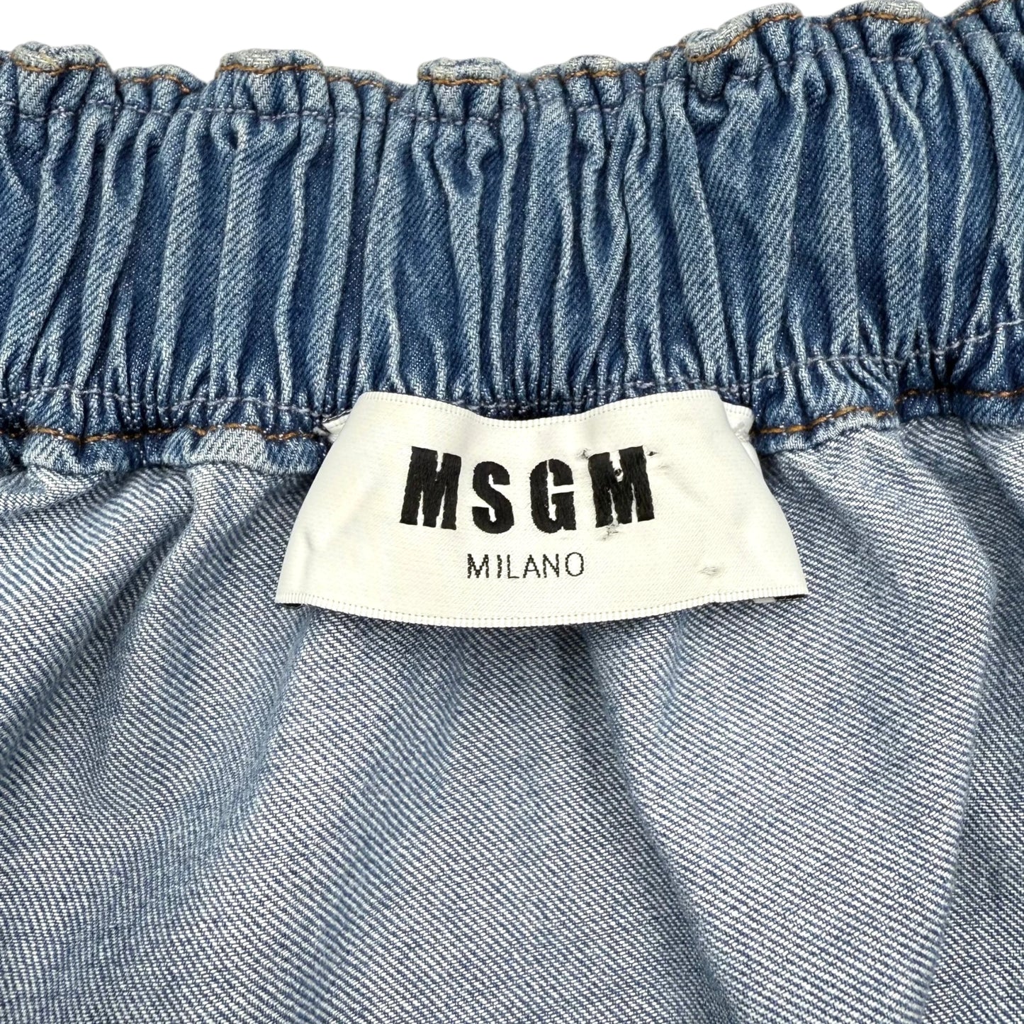 MSGM Denim Off Shoulder Dress
