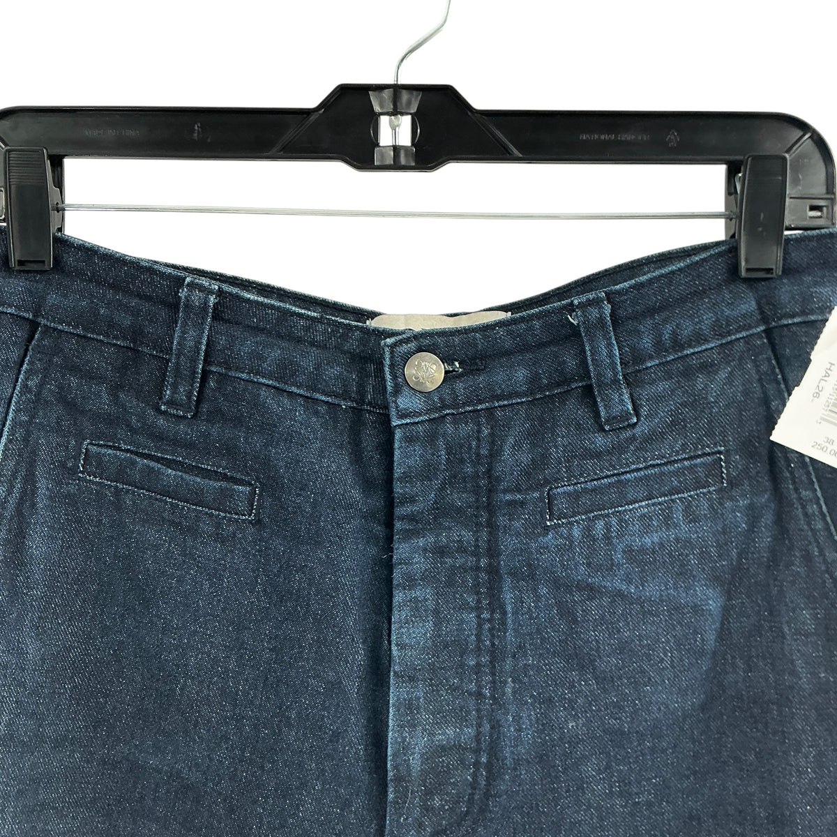 Loewe Contrast Cuffed Fisherman Denim Jeans - Dark Wash Blue