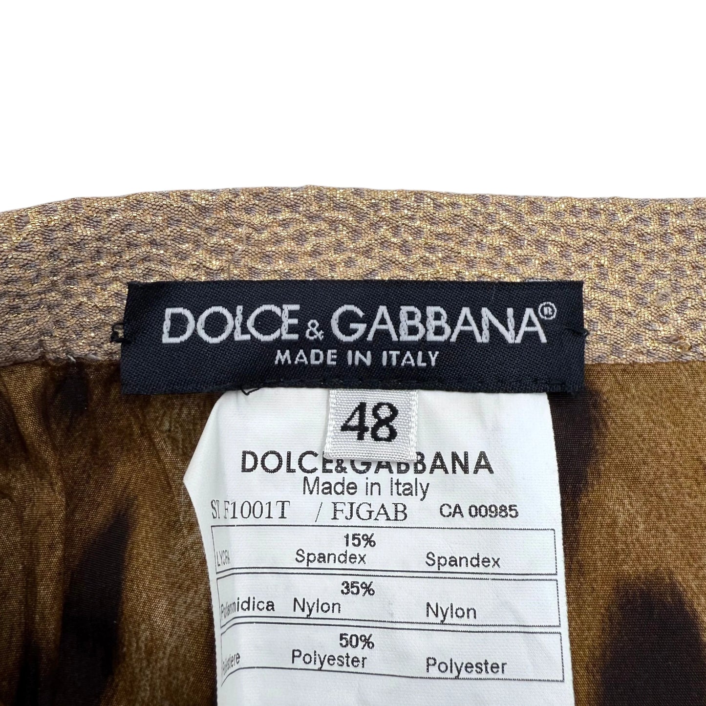 Dolce & Gabbana Gold Metallic Pencil Skirt