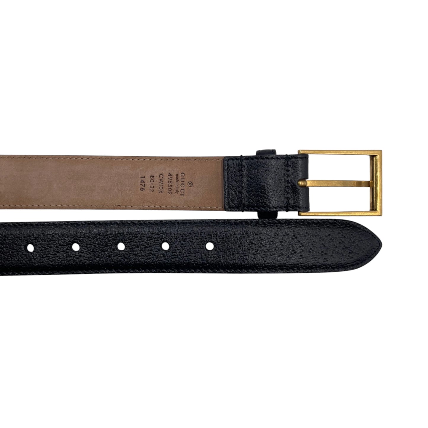 Gucci Black Leather Buckle Belt