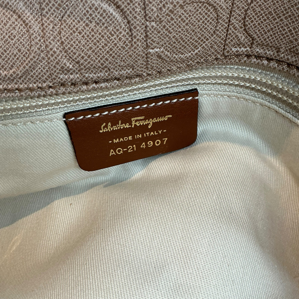 Salvatore Ferragamo Gancini Embossed Shoulder Bag
