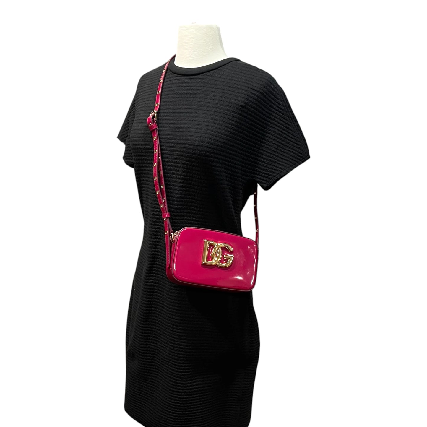D&G 3.5 Pink Leather Camera Crossbody Bag