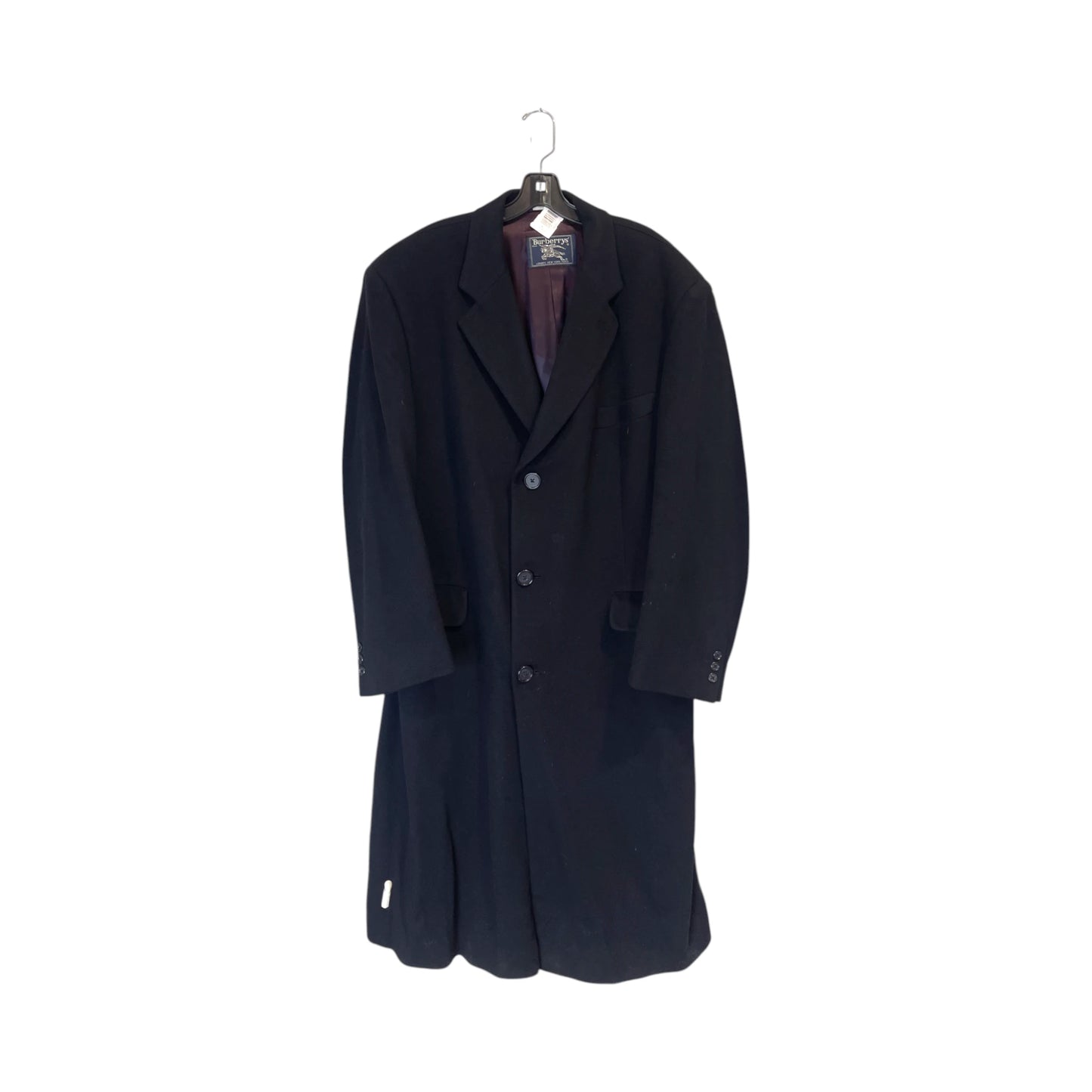 Burberry Black Wool Overcoat Men's 44