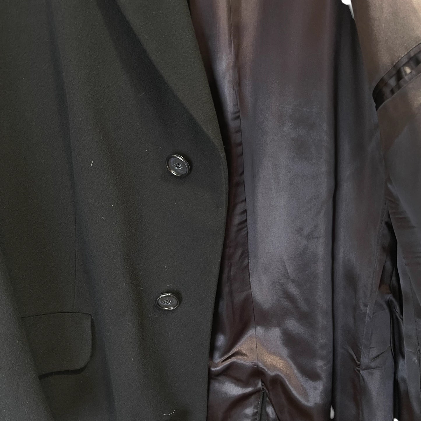 Burberry Black Wool Overcoat Men's 44