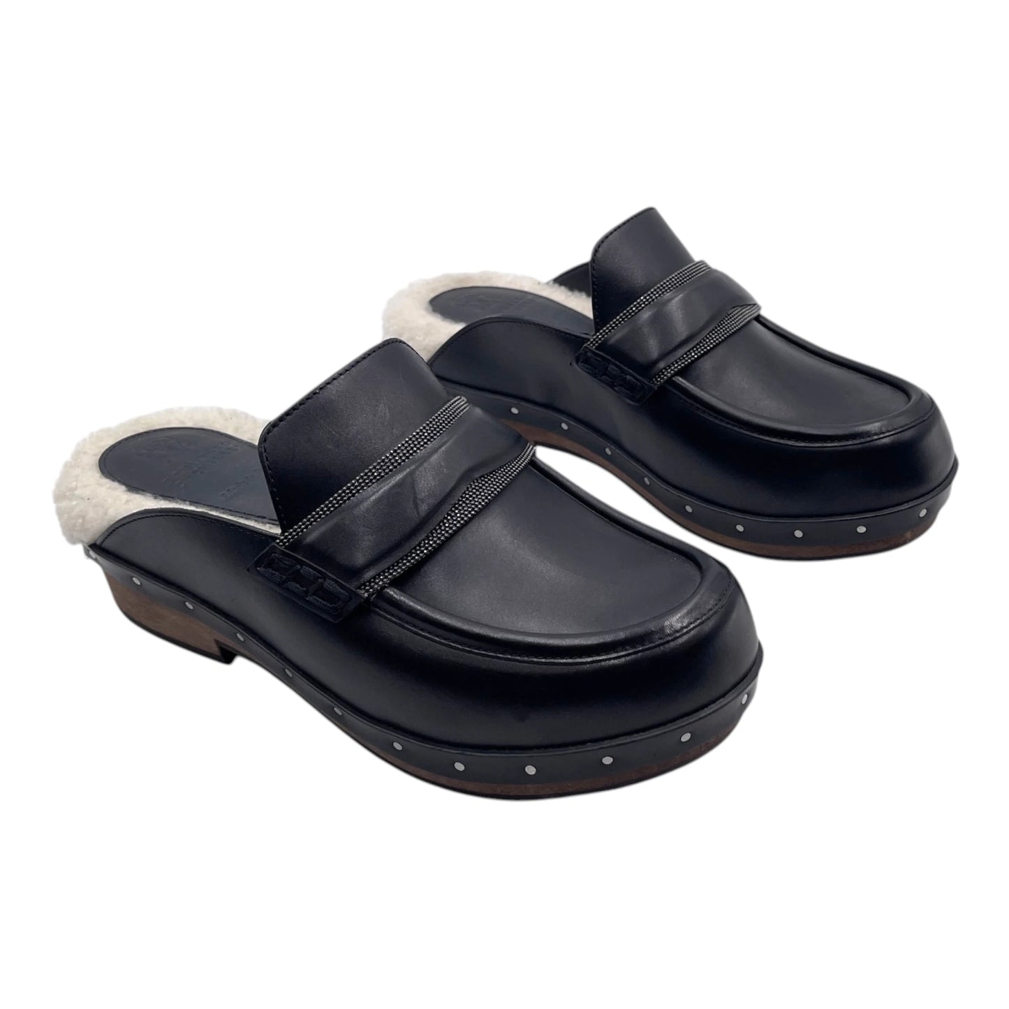 Brunello Cucinelli Monili Leather Clog Mule
