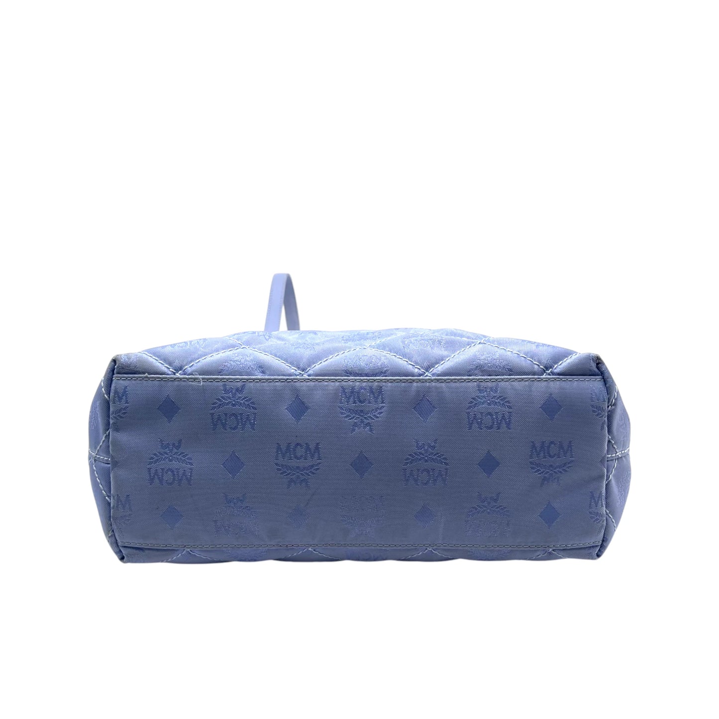 MCM Blue Quilted Nylon Tote Bag