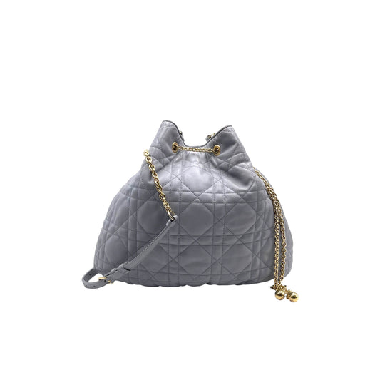 Dior Cannage Grey Bucket Bag