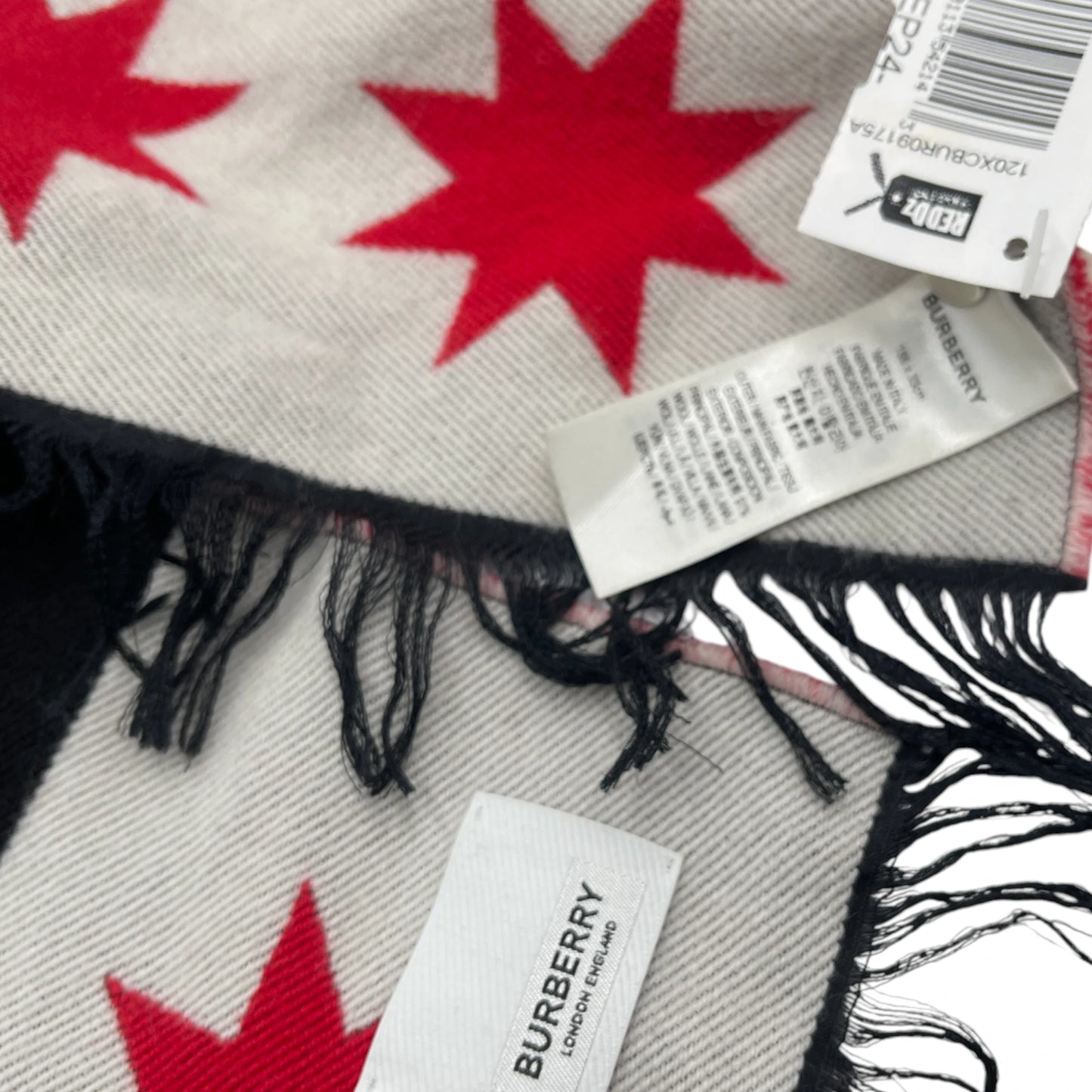 Burberry Football Jacquard Logo Wool Scarf
