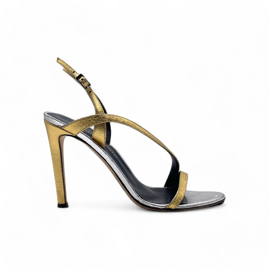 Giuseppe Zanotti Gold Silver Strap Heels