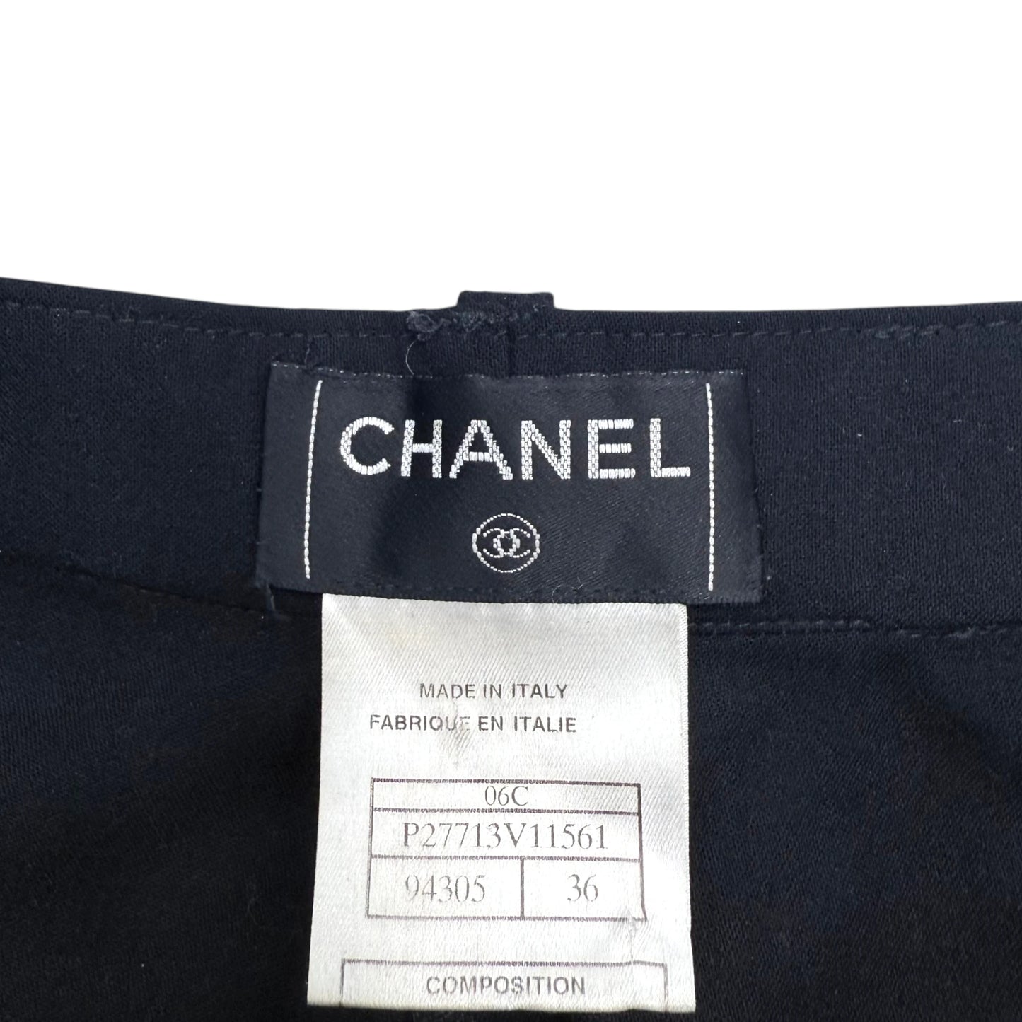 Chanel Black Wool Pleated Trousers