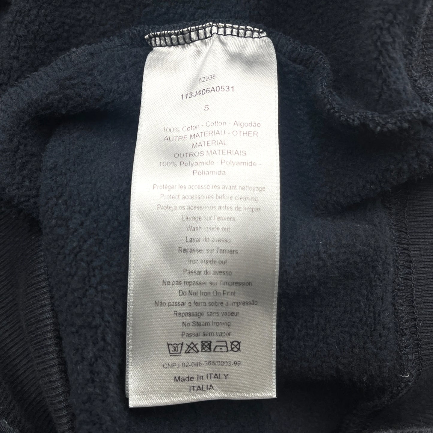 Dior Sweatshirt with Nylon Hood Men's Jacket - S