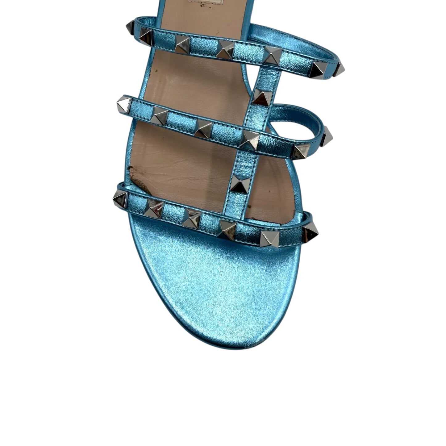 Valentino Garavani Blue Rockstud Leather Sandals