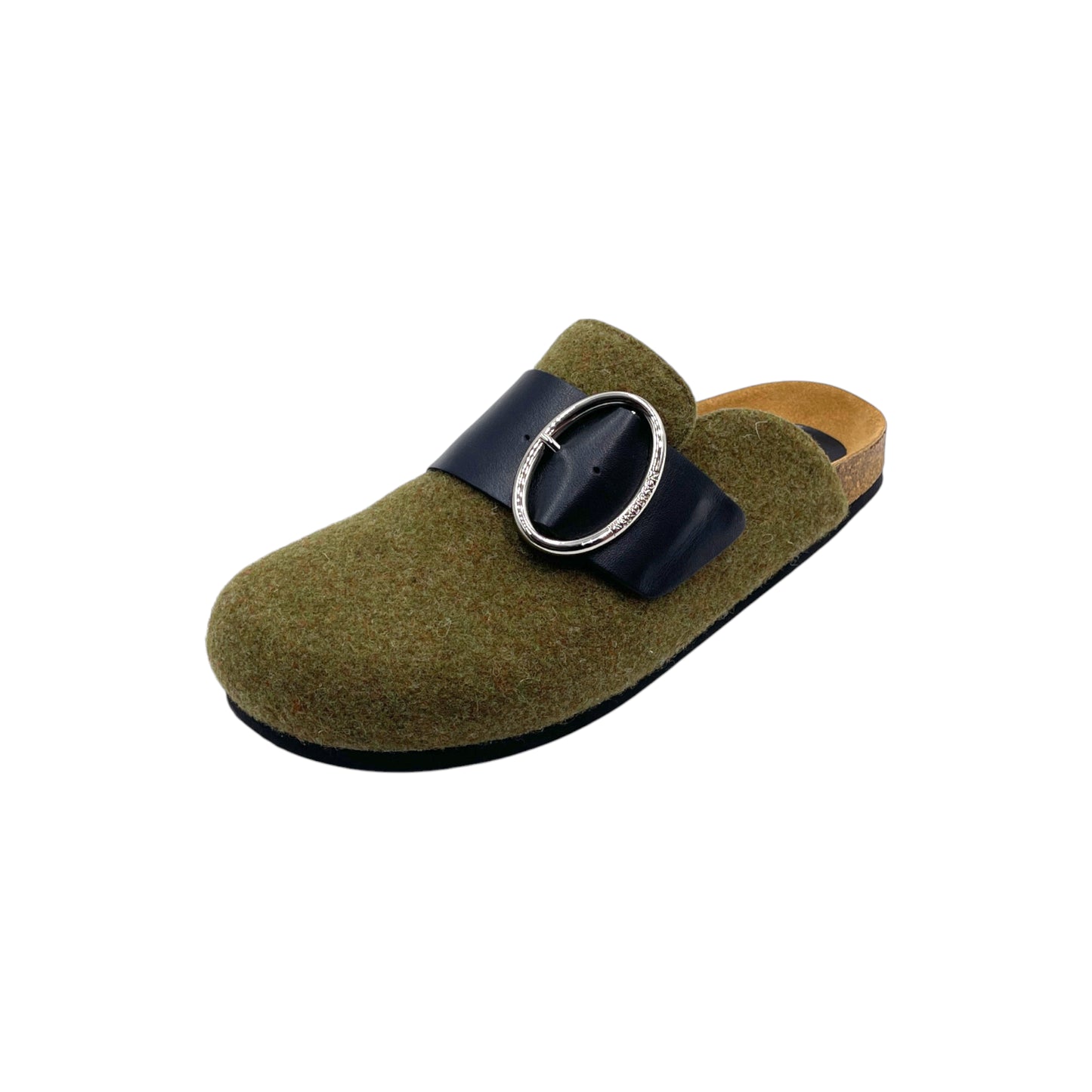 J.W Anderson Olive Green Felt Men's Loafer Mule