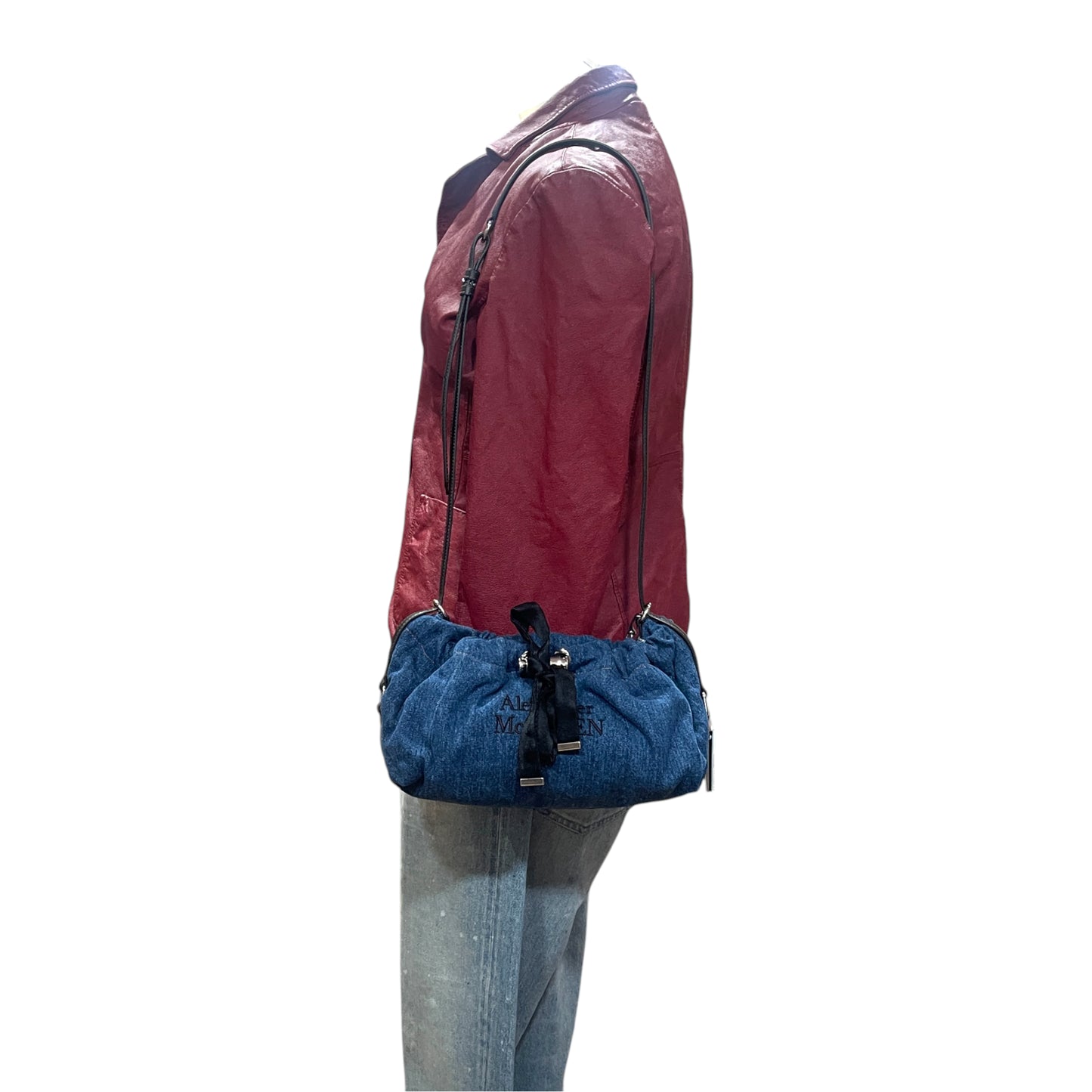 McQueen Denim Blue Shoulder Bag