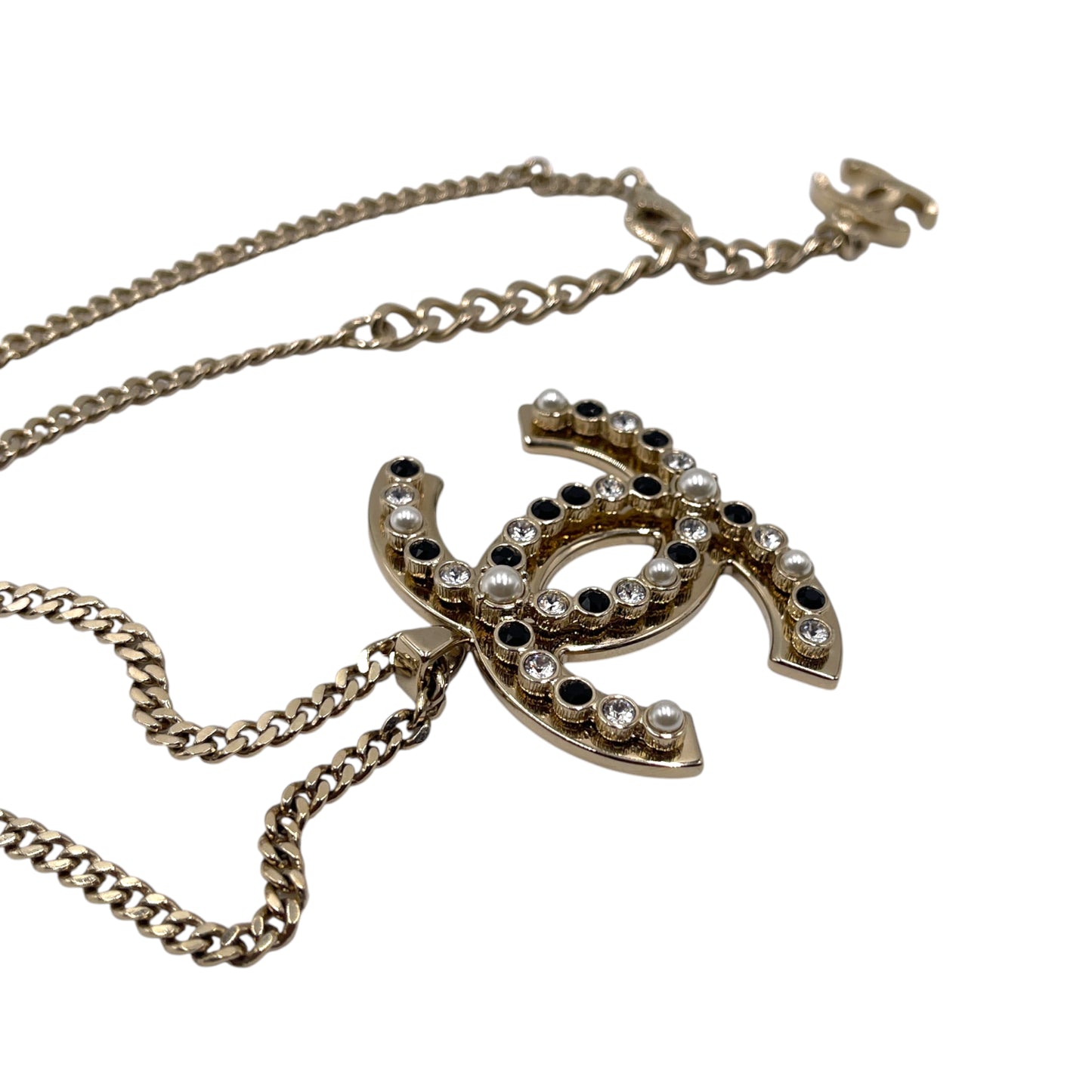 Chanel CC Crystal Pendant Necklace