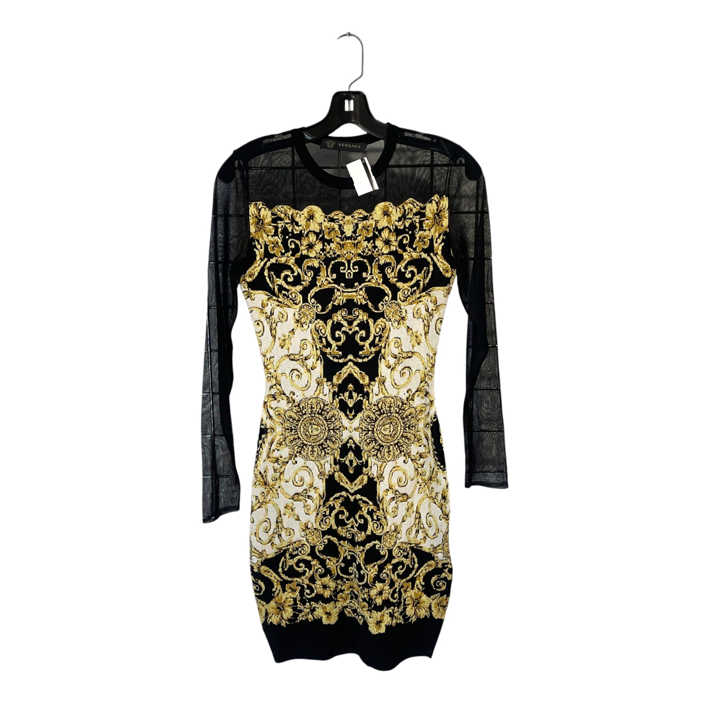 Versace Baroque Long Sleeve Mini Dress - 38