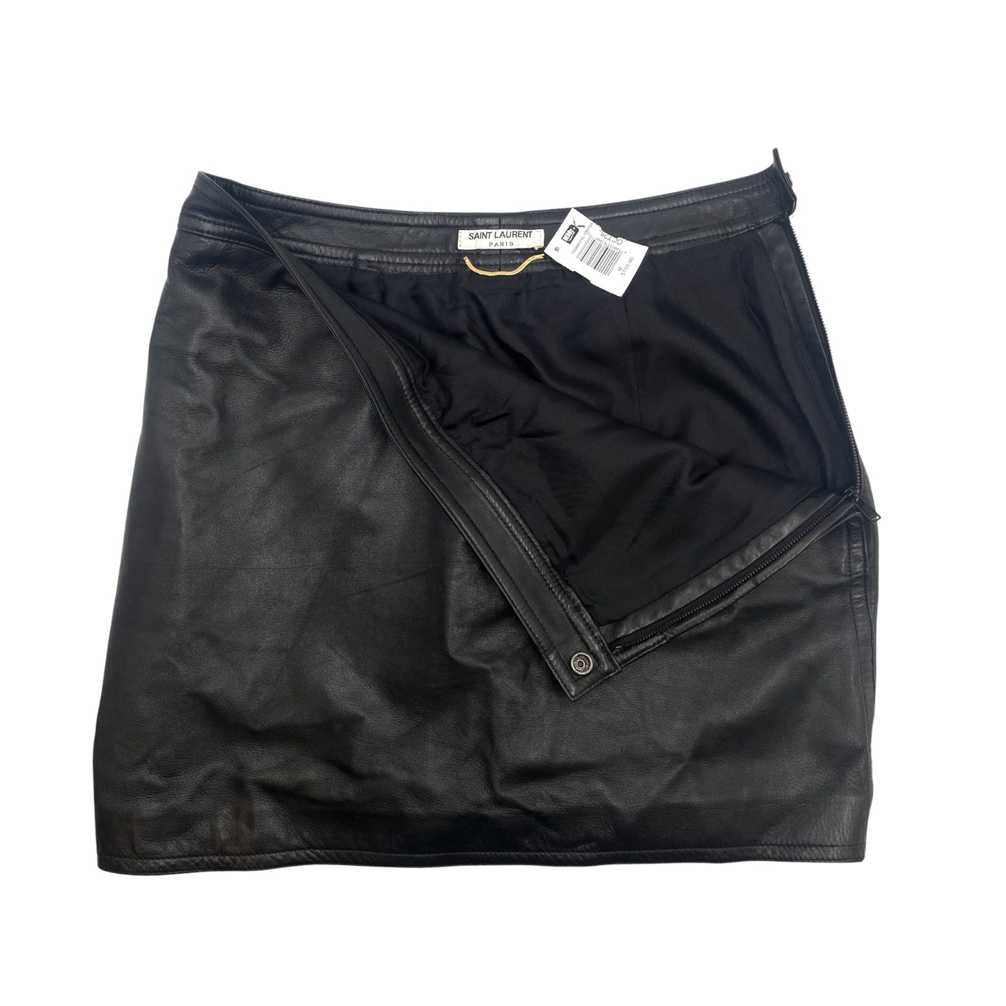Saint Laurent Black Leather Mini Skirt - M