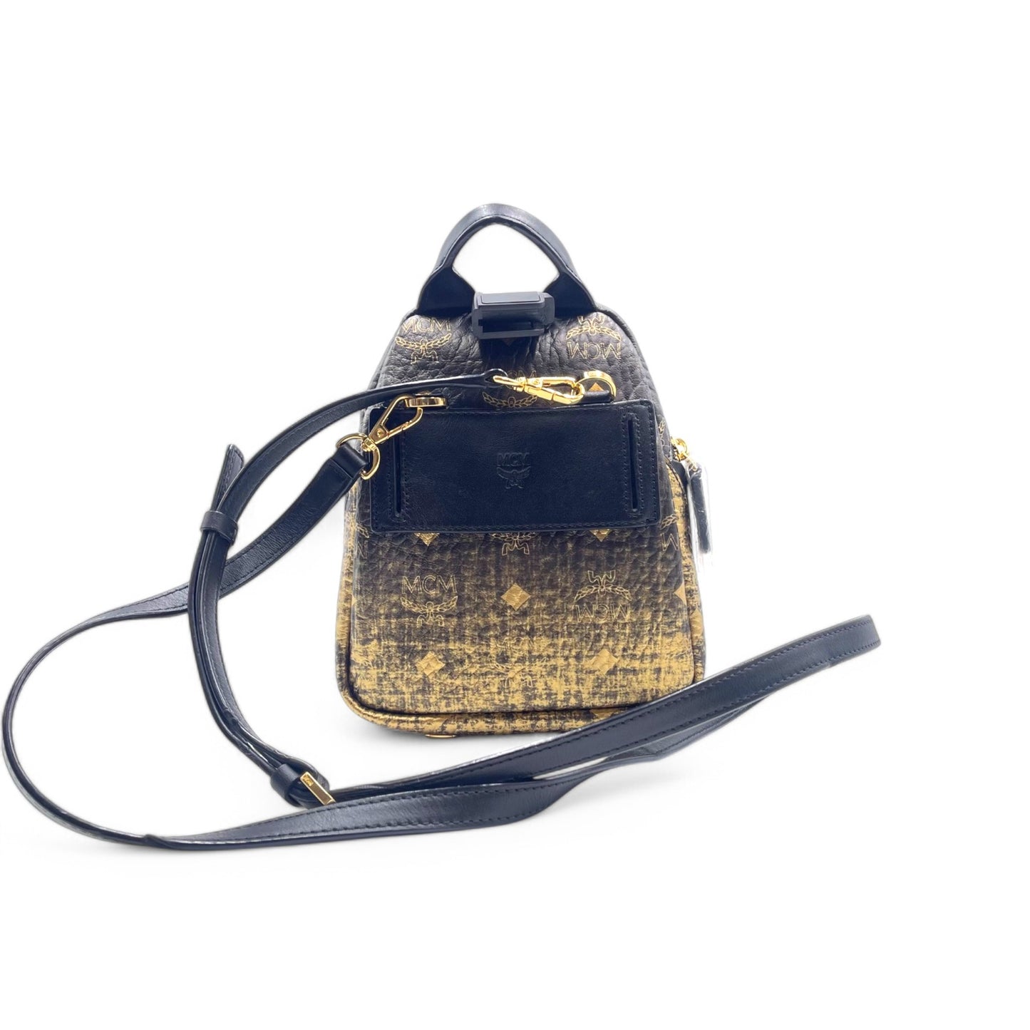 MCM Black Gold Gradient Backpack Crossbody