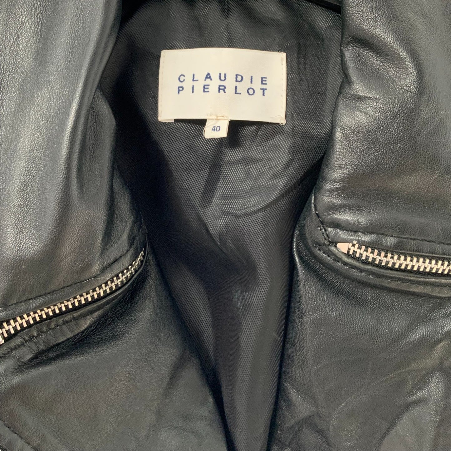 Claudie Pierlot Black Leather Moto Jacket